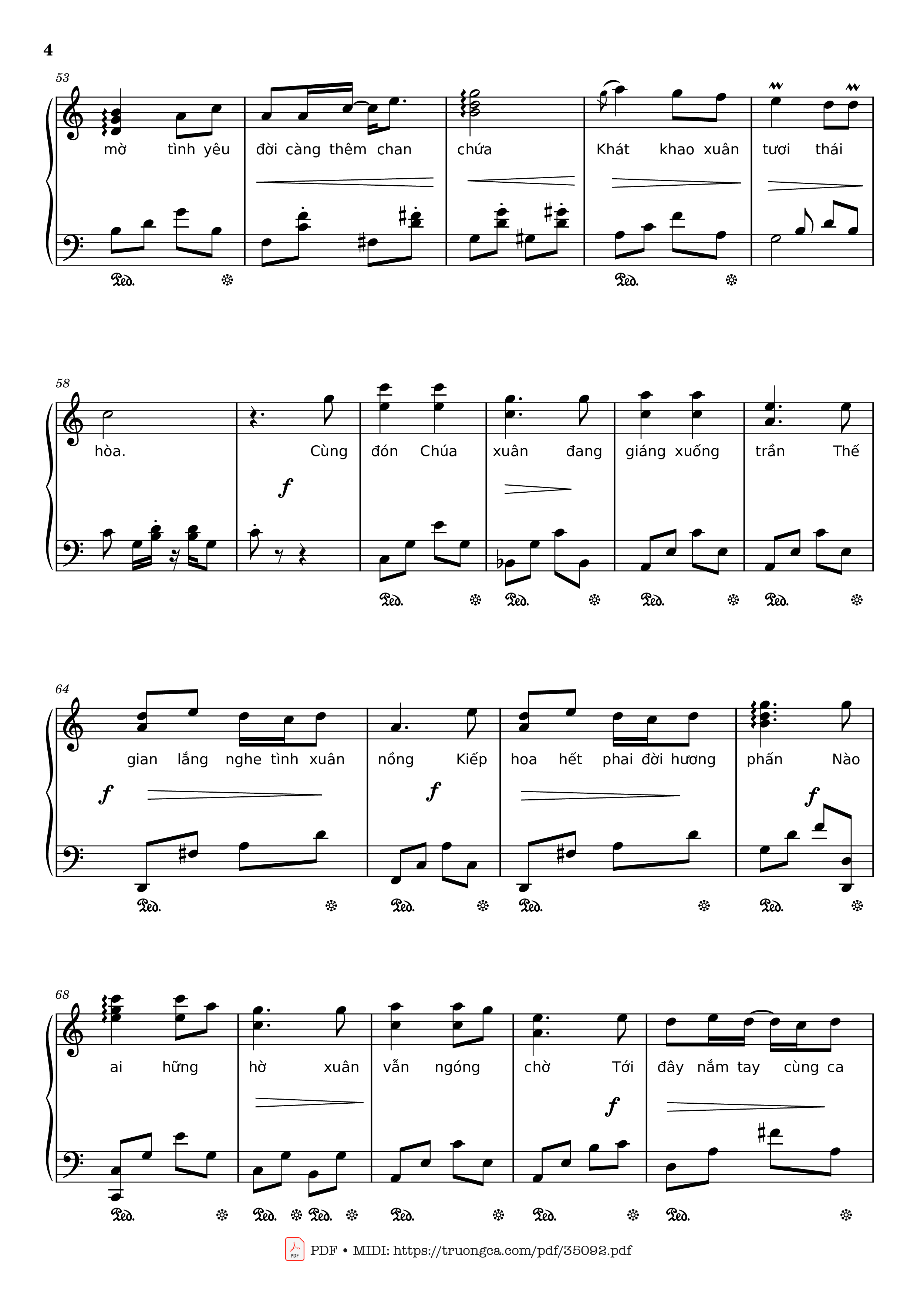 Page 4 of Sheet music PDF Piano Đón xuân Piano - Phạm Đình Chương