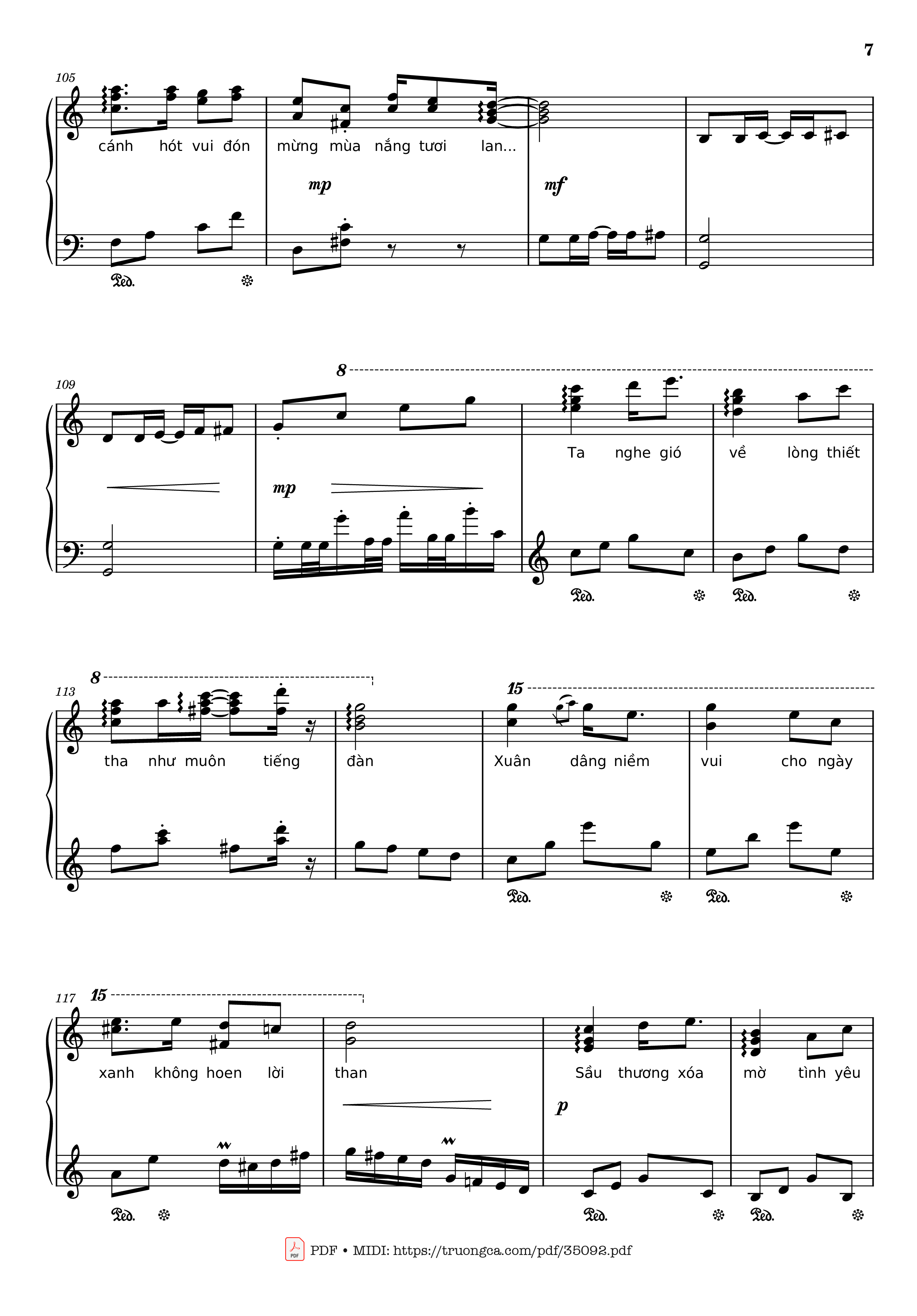 Page 7 of Sheet music PDF Piano Đón xuân Piano - Phạm Đình Chương
