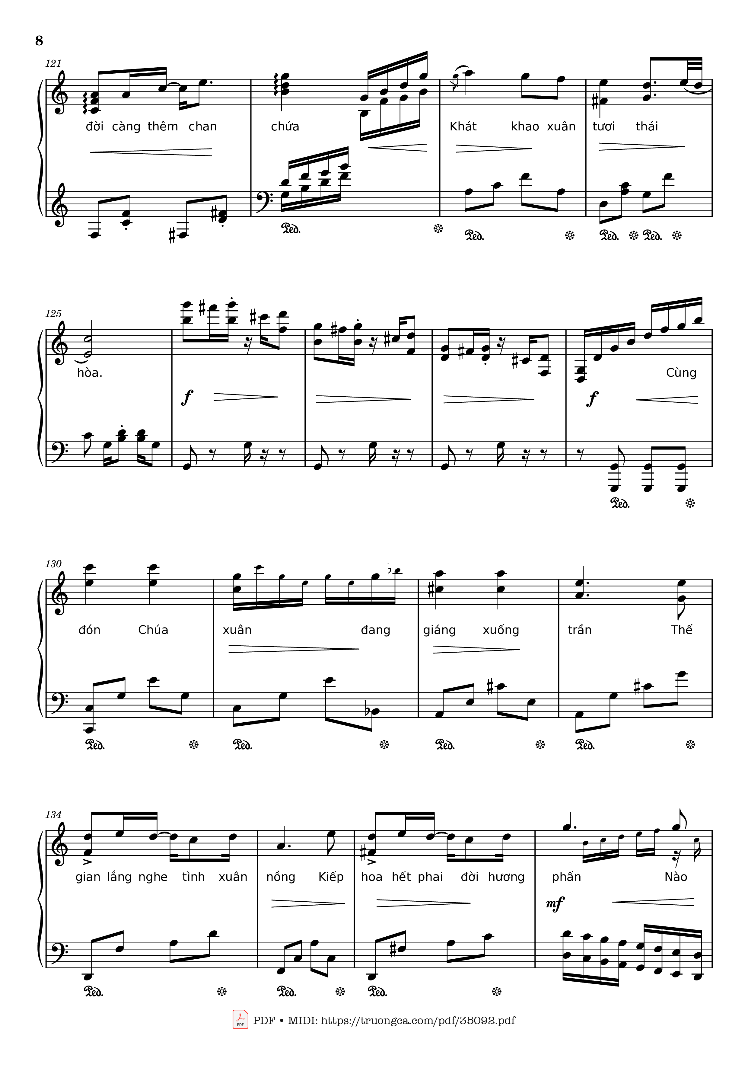 Page 8 of Sheet music PDF Piano Đón xuân Piano - Phạm Đình Chương