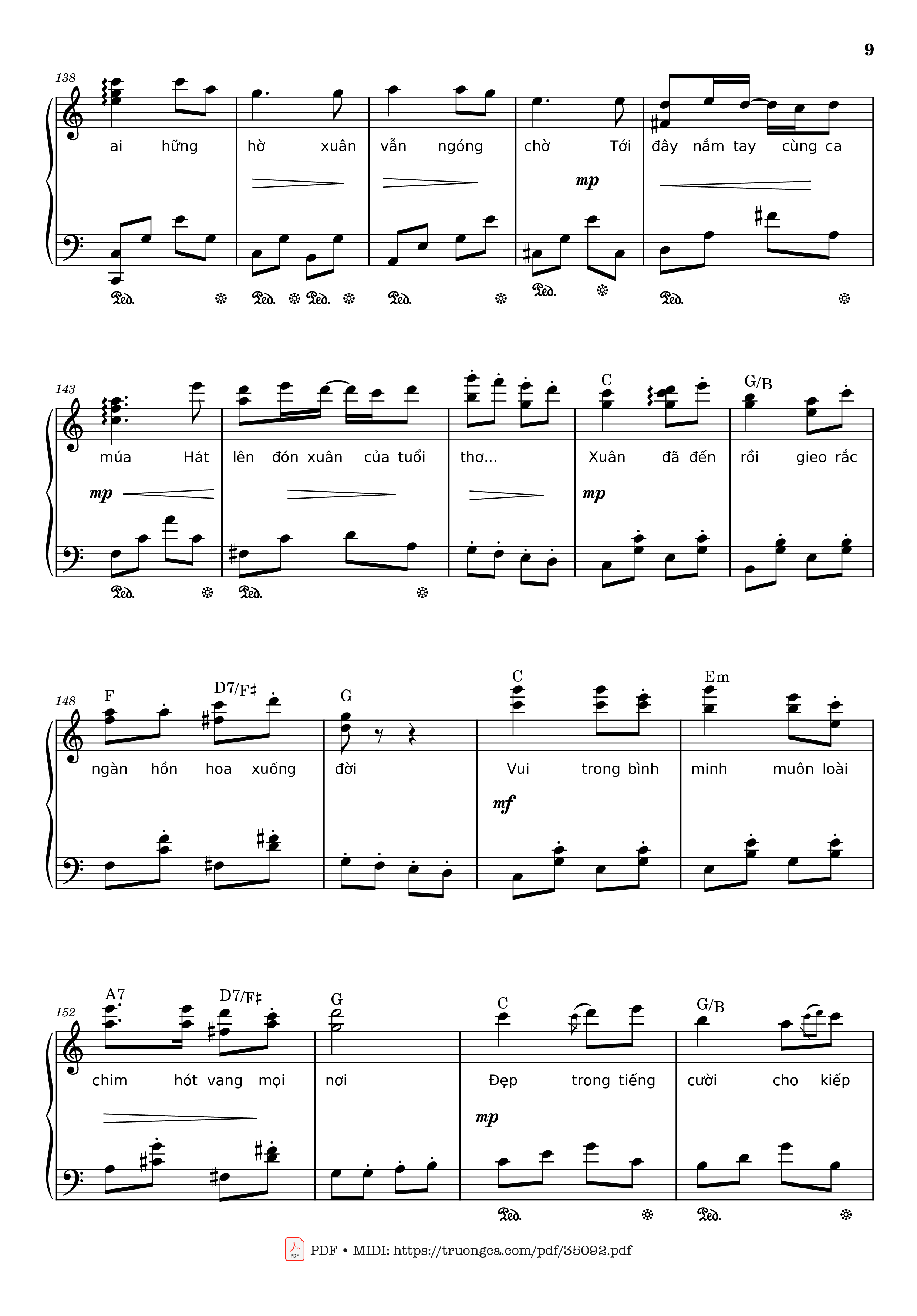 Page 9 of Sheet music PDF Piano Đón xuân Piano - Phạm Đình Chương