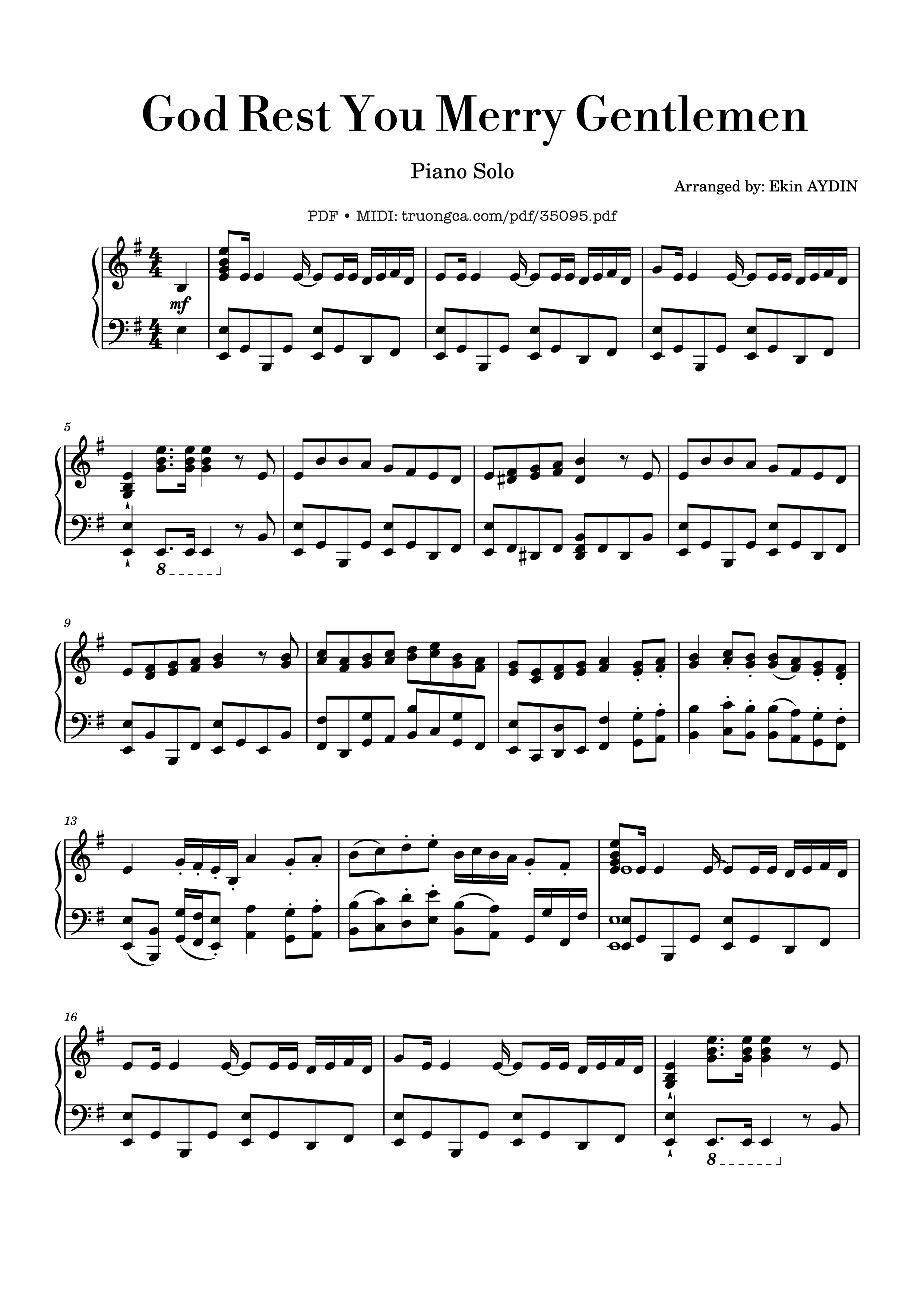Sheet PDF of God Rest You Merry Gentlemen Piano
