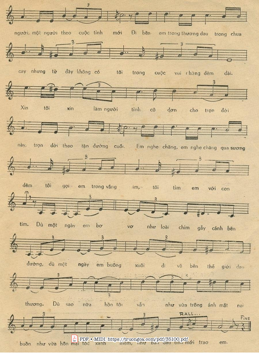 Page 2 of Sheet music PDF Xin làm người tình cô đơn - Hồ Đình Phương