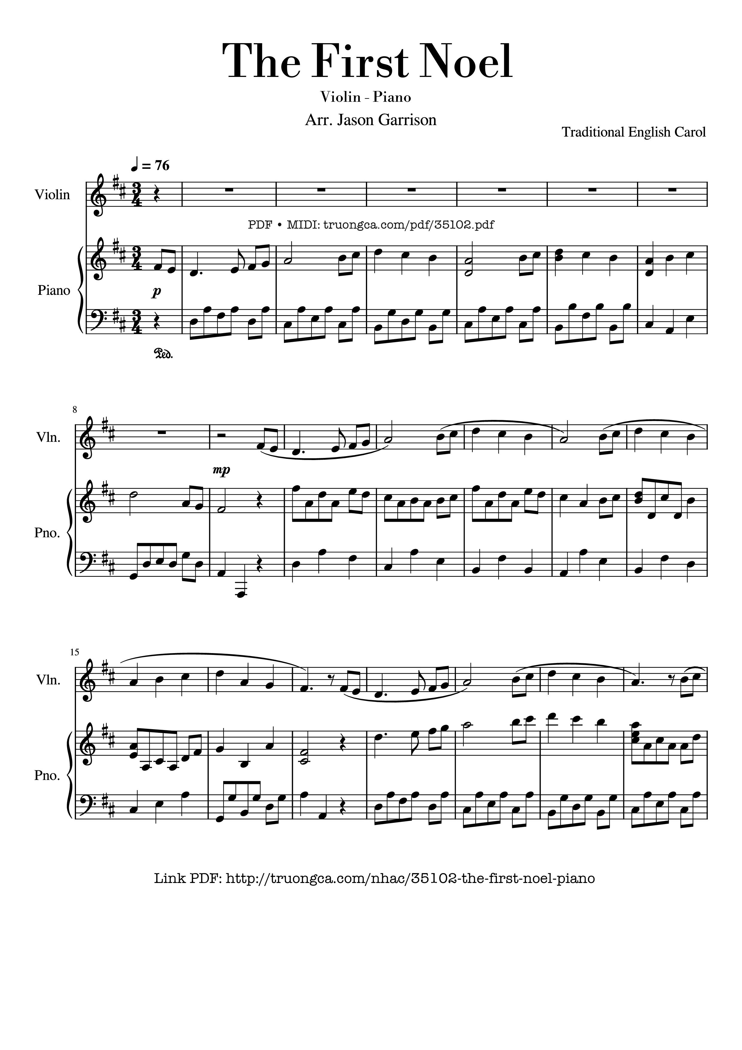 Sheet PDF of The First Noel Violin & Piano
