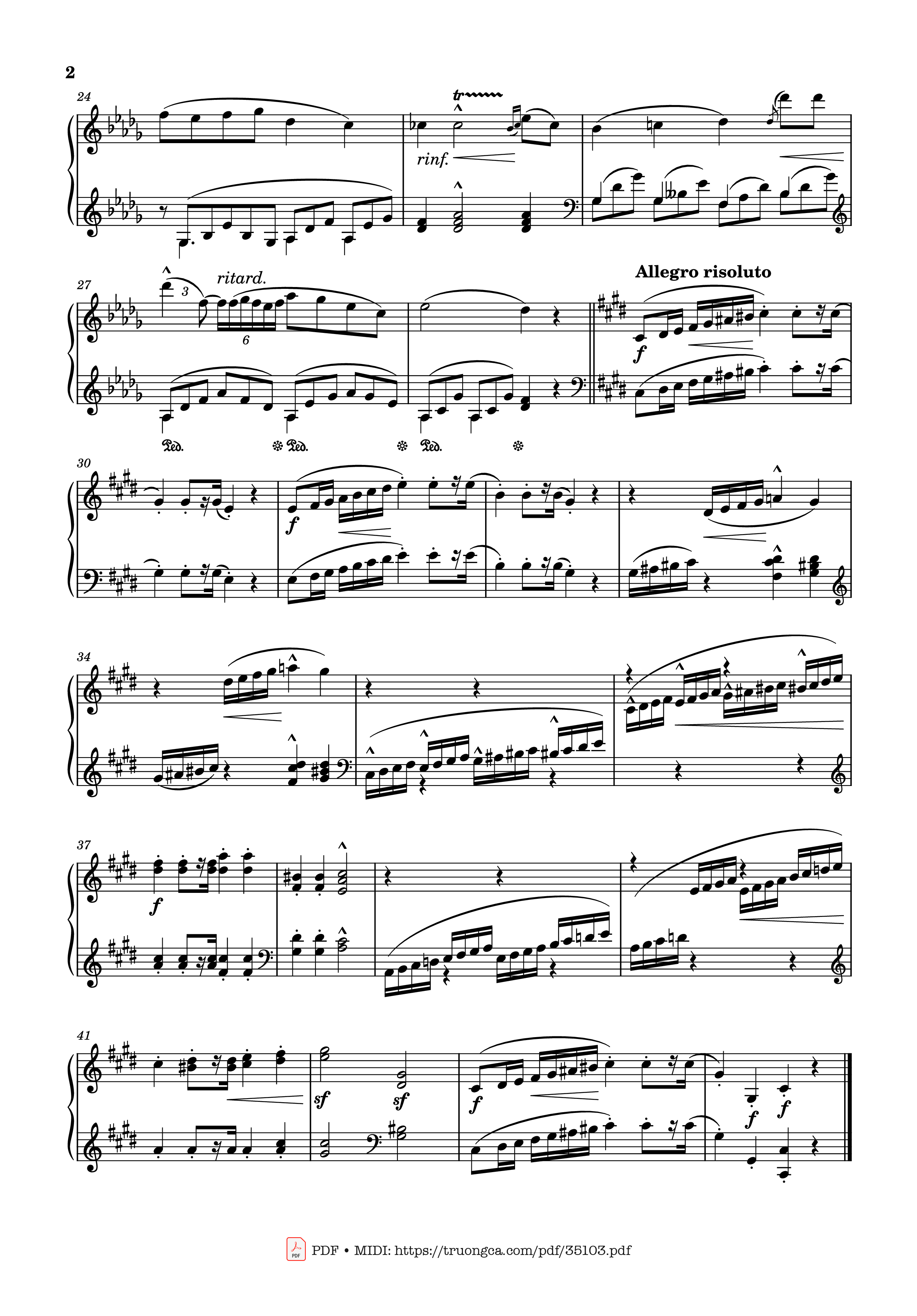 Page 2 of Sheet music PDF Piano Étude No. 19 in C♯ Minor Piano - Stephen Heller