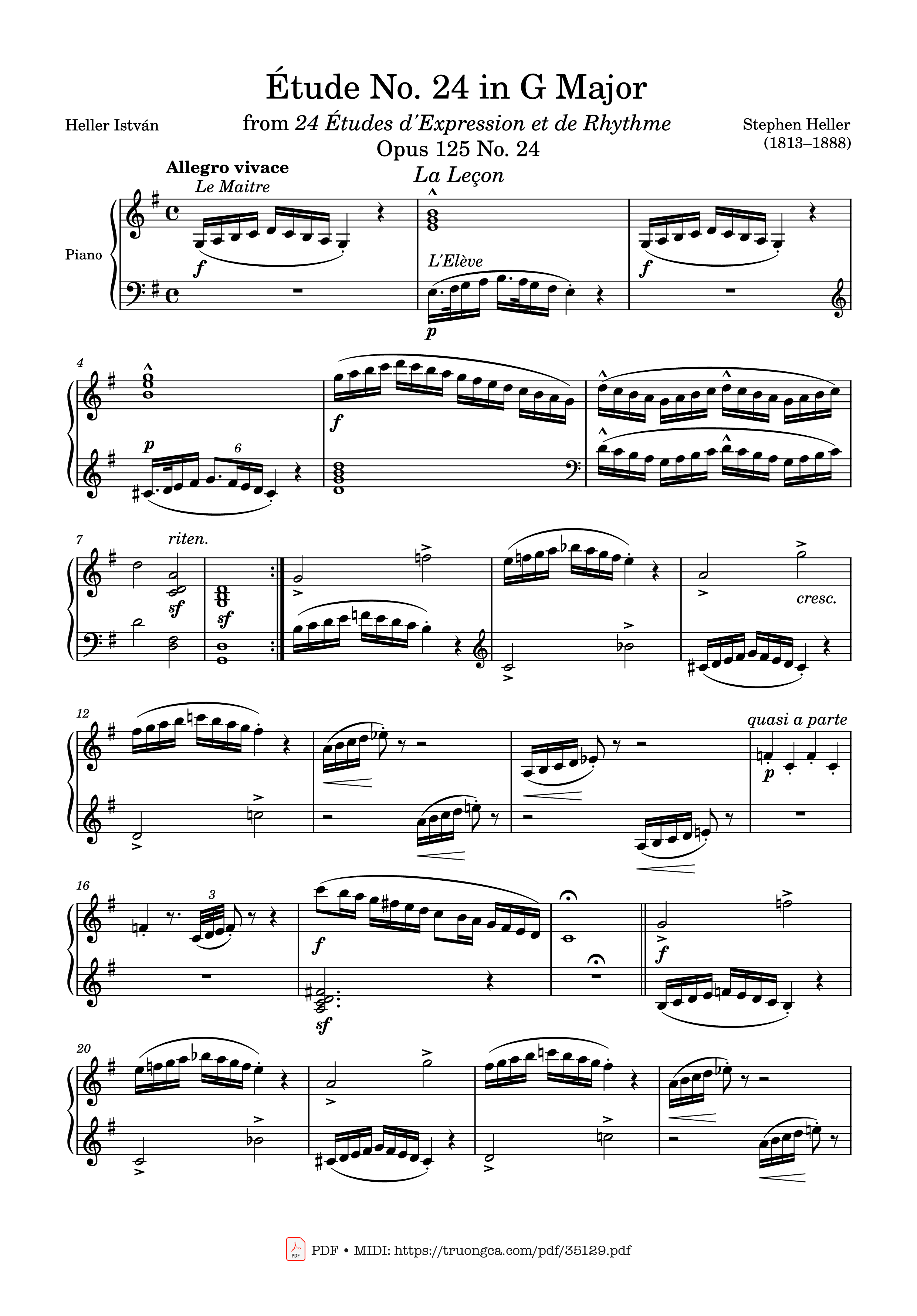 Sheet PDF of Étude No. 24 in G Major Piano