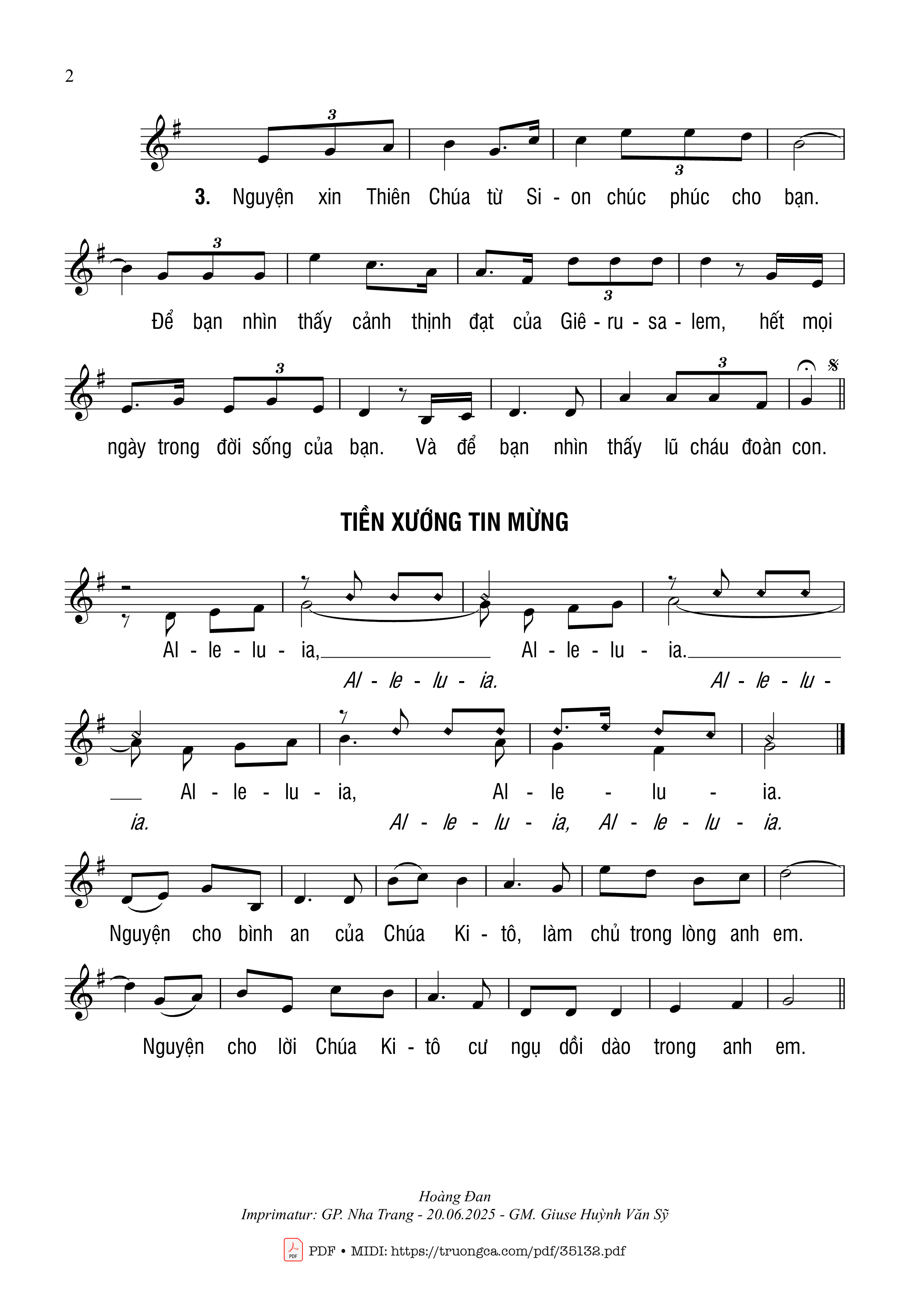Page 2 of Sheet music PDF Thánh Vịnh 127, Lễ Thánh Gia - Hoàng Đan