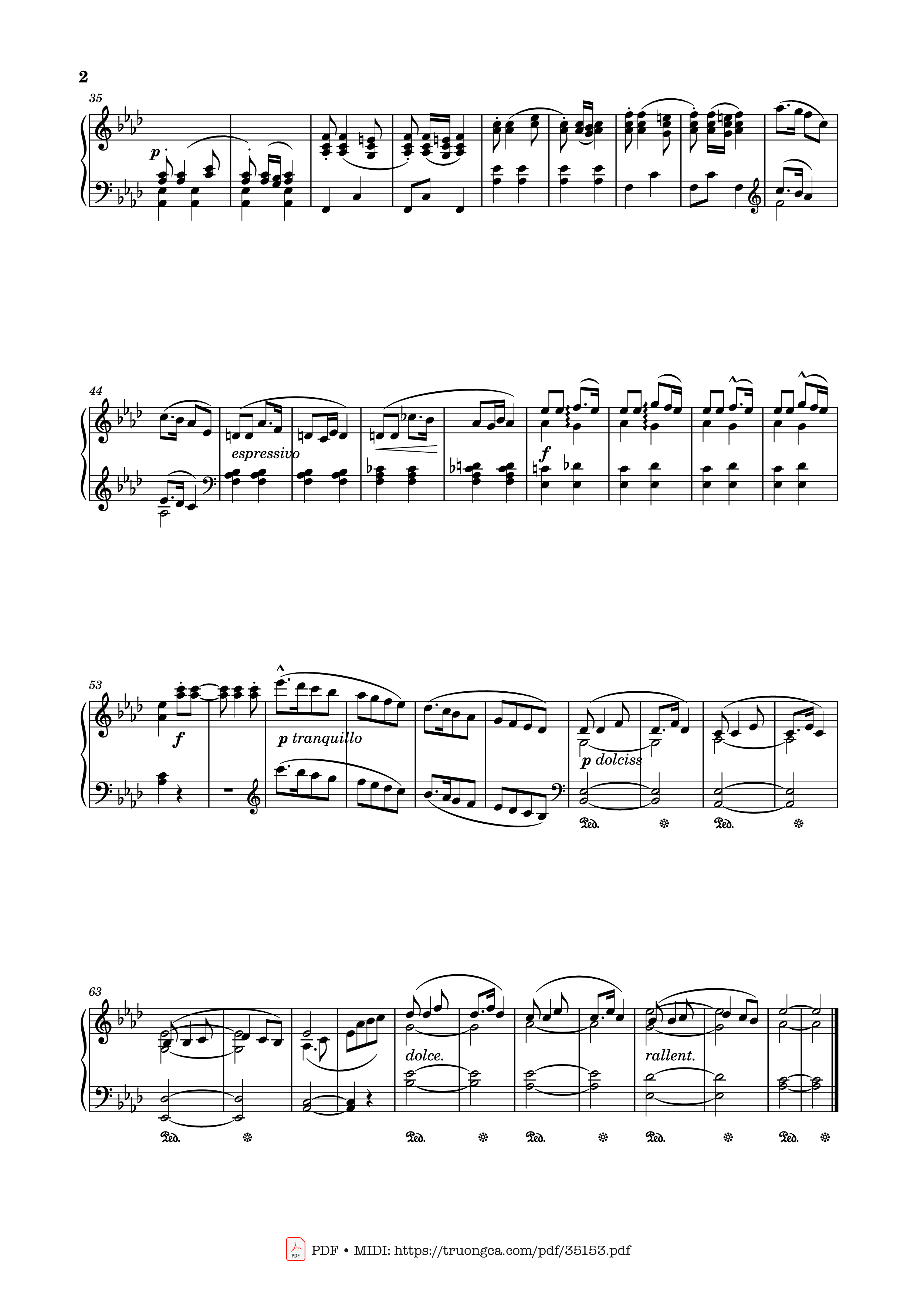 Page 2 of Sheet music PDF Piano Étude No. 23 in A♭ Major Piano - Stephen Heller