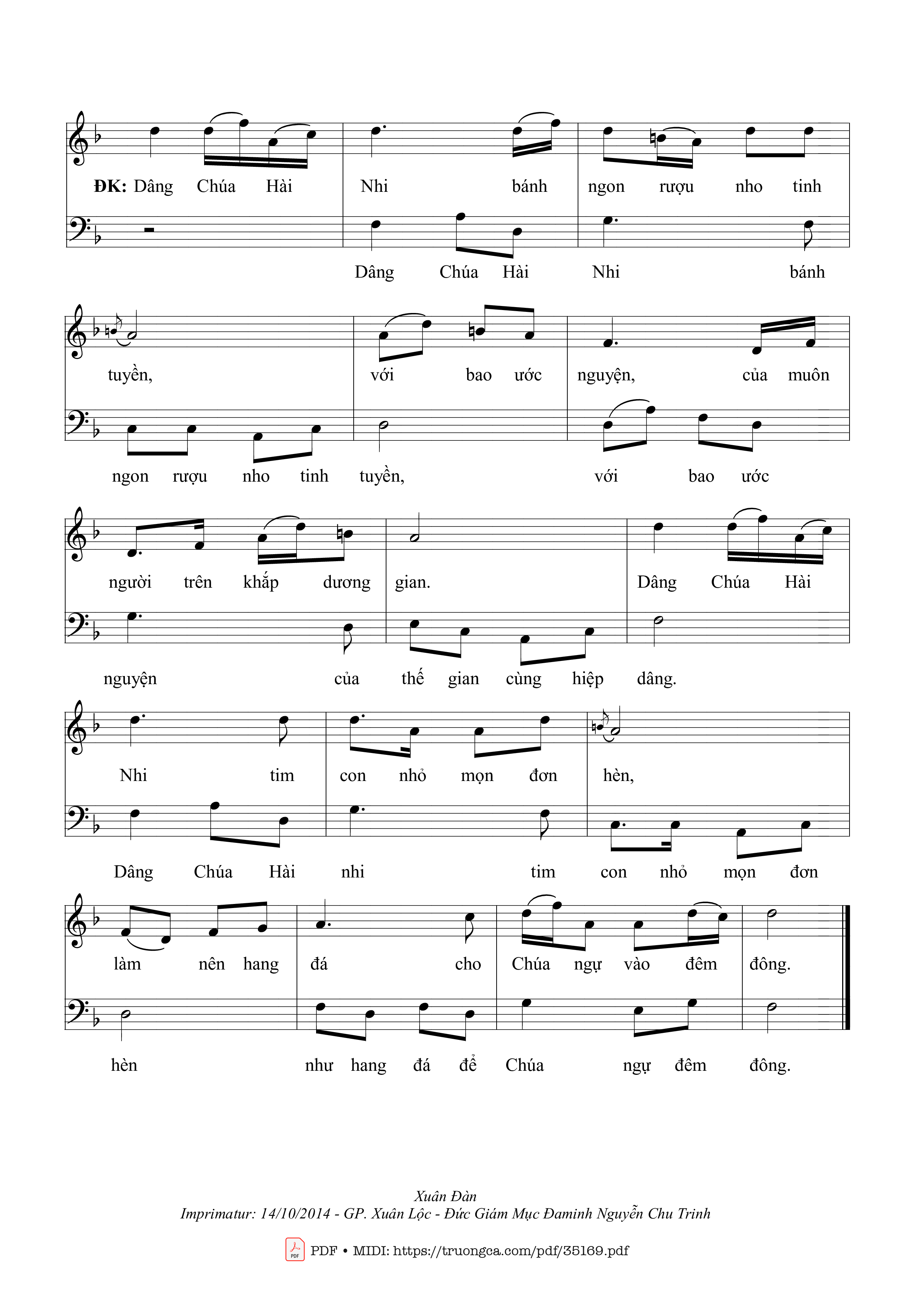 Page 2 of Sheet music PDF Dâng Chúa Hài Nhi - Xuân Đàn