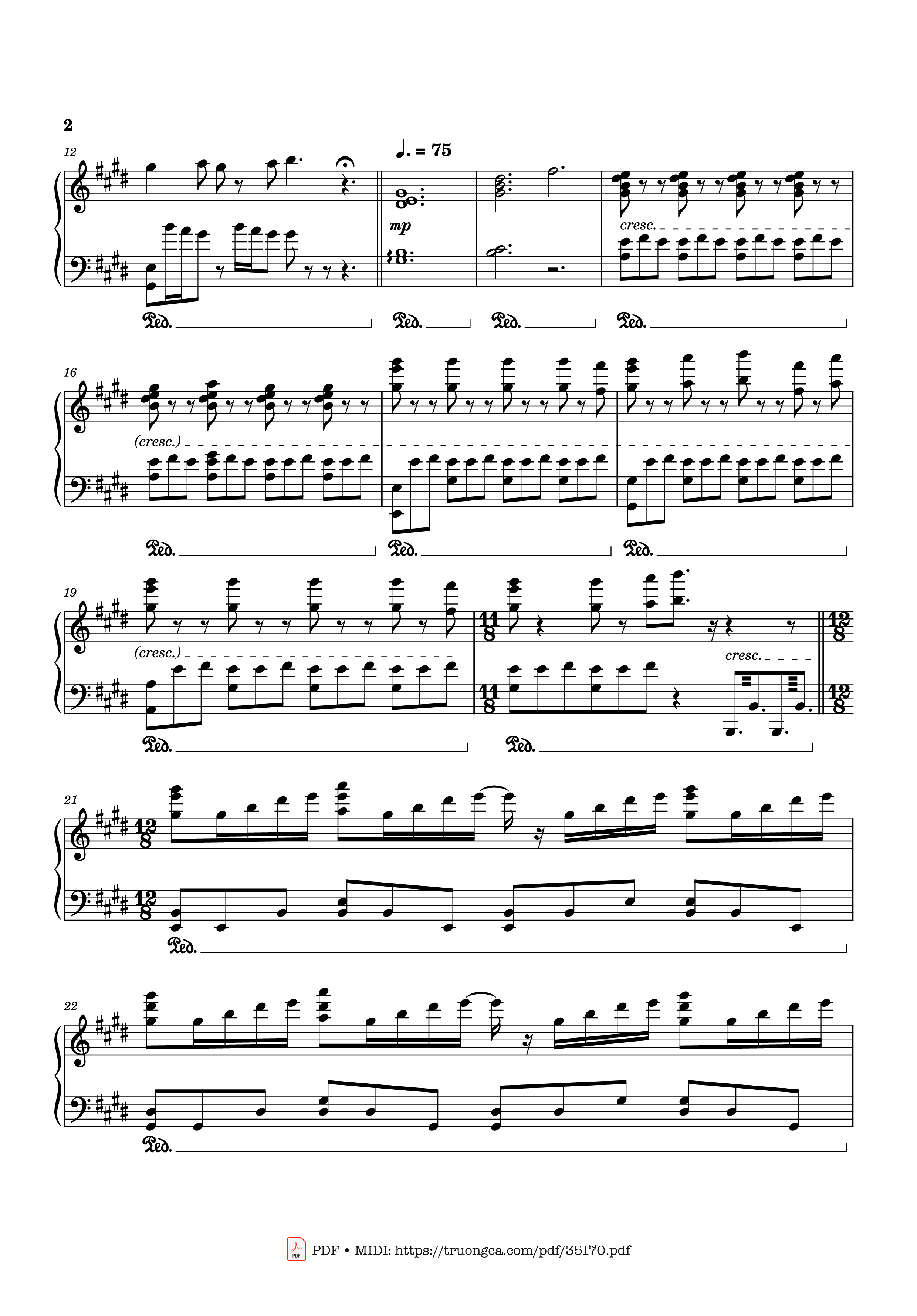 Page 2 of Sheet music PDF Piano In the pool, Chainsaw Man, Reze Arc OST - Kensuke Ushio