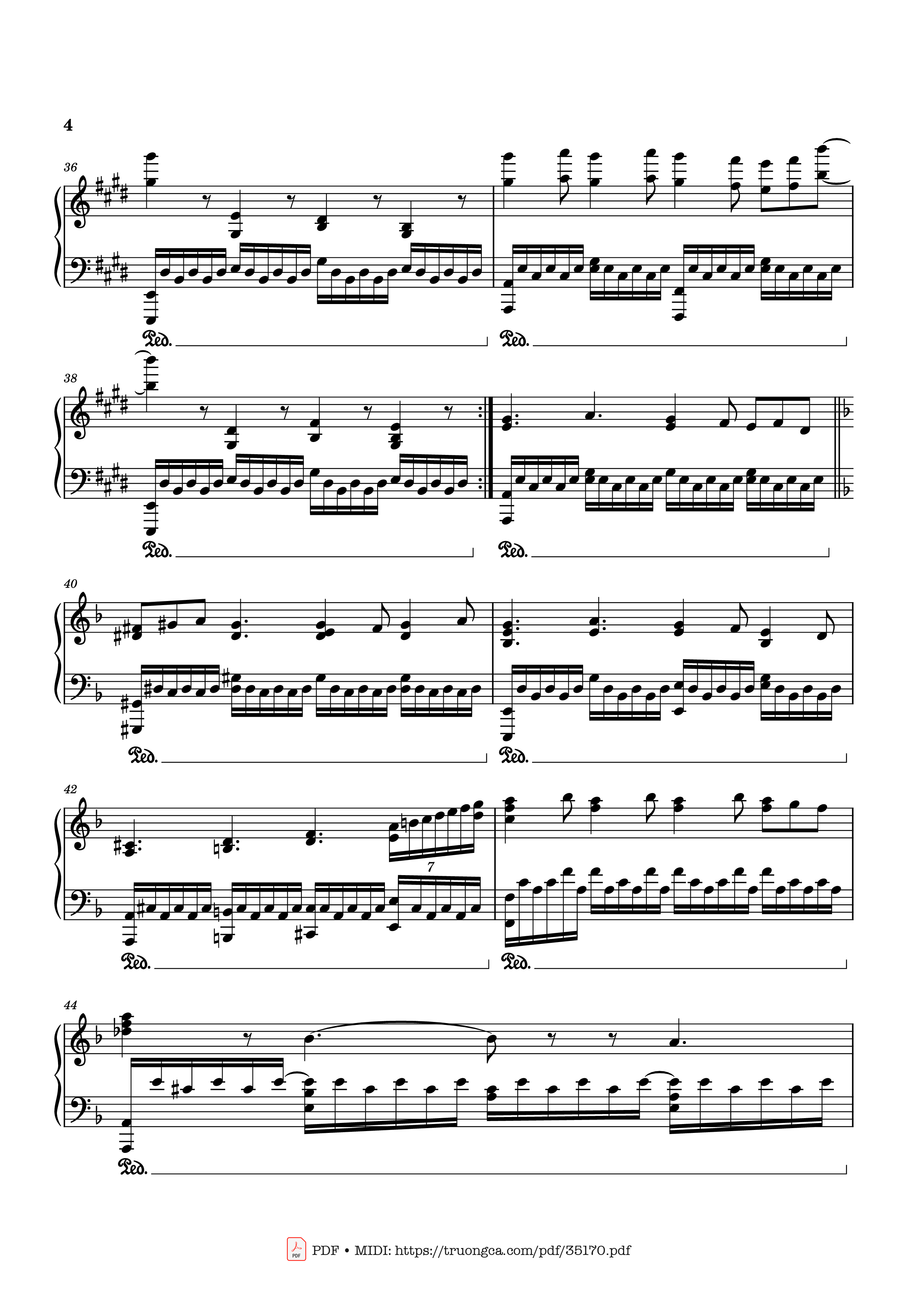 Page 4 of Sheet music PDF Piano In the pool, Chainsaw Man, Reze Arc OST - Kensuke Ushio