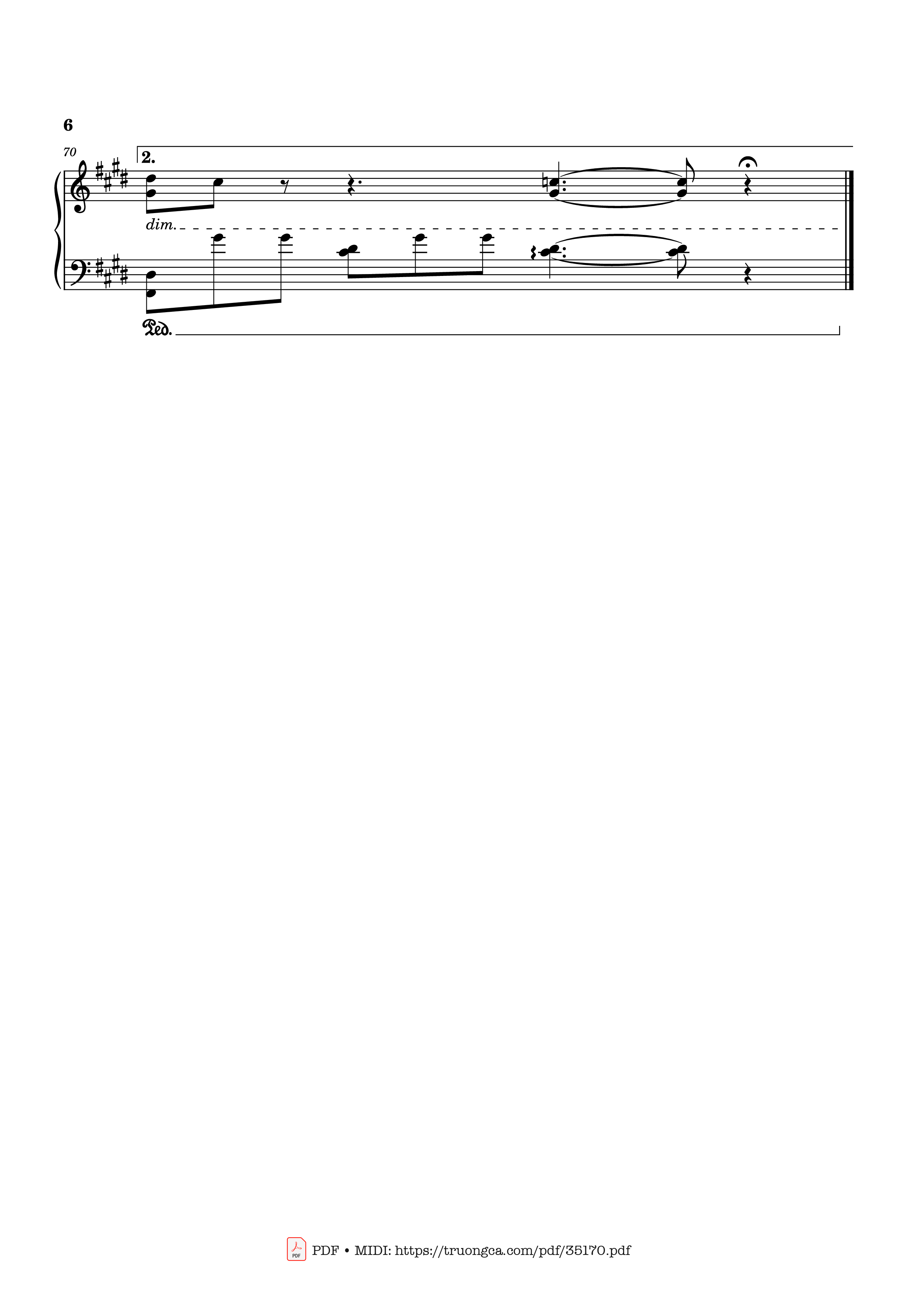 Page 6 of Sheet music PDF Piano In the pool, Chainsaw Man, Reze Arc OST - Kensuke Ushio