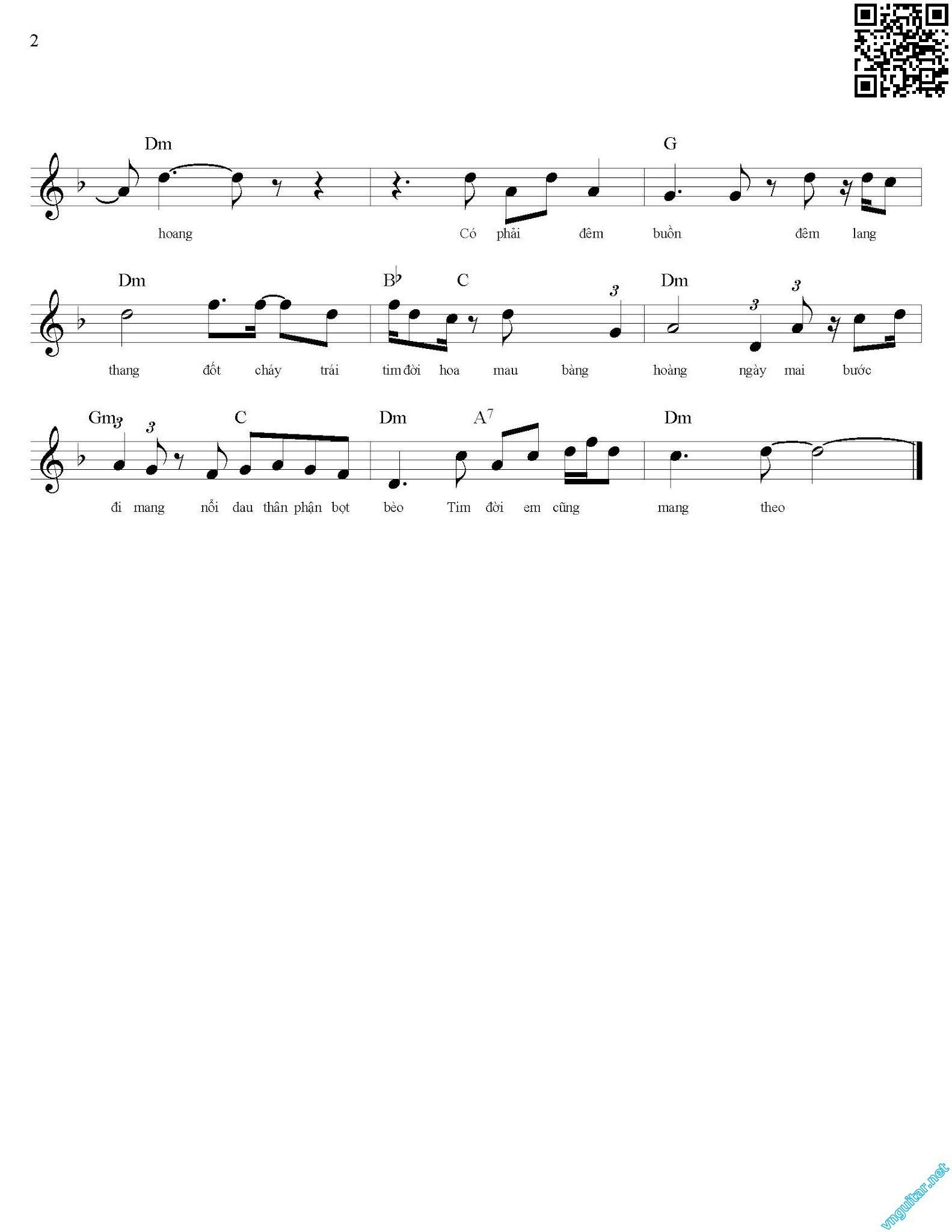 Page 2 of Sheet music PDF Mèo hoang - Hàn Châu