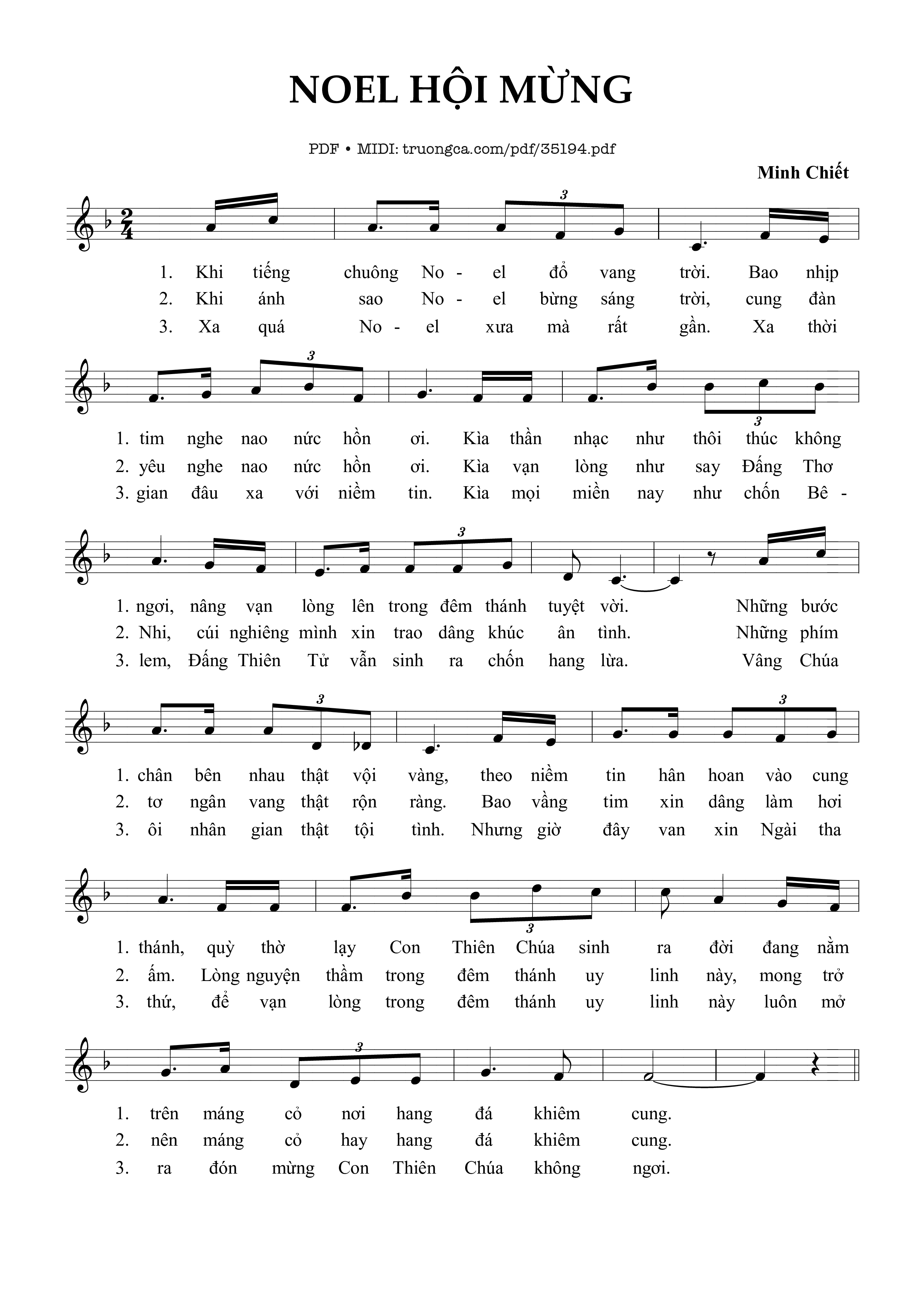 Page 1 of Sheet music PDF Noel Hội Mừng - Minh Chiết
