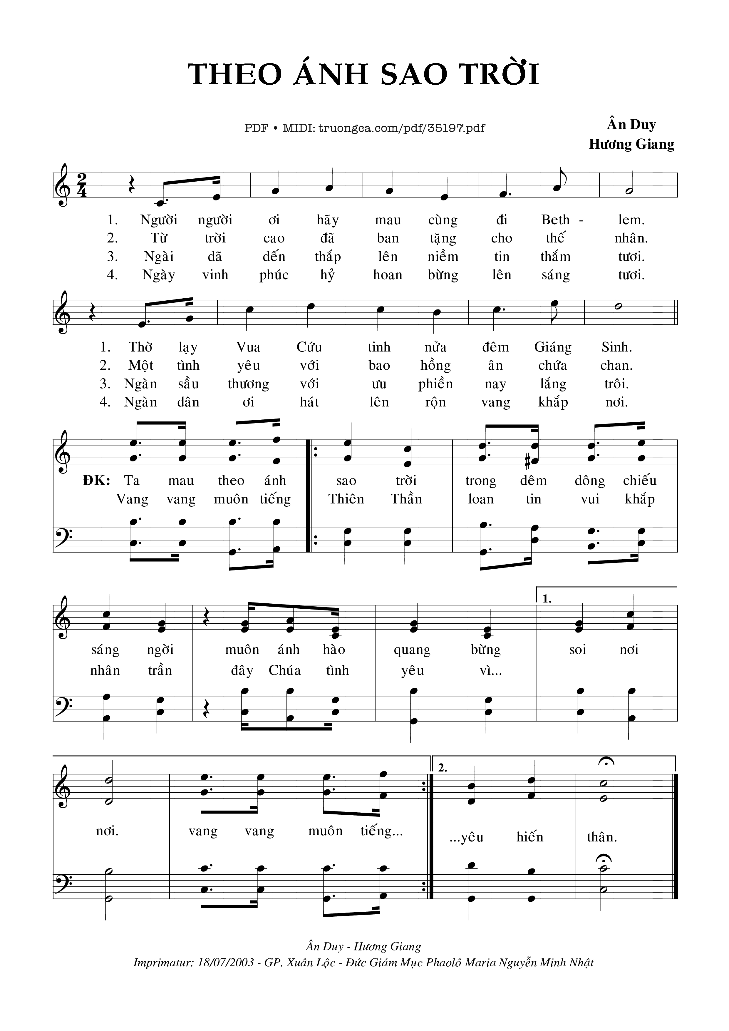 Page 1 of Sheet music PDF Theo Ánh Sao Trời - Ân Duy &Amp; Hương Giang