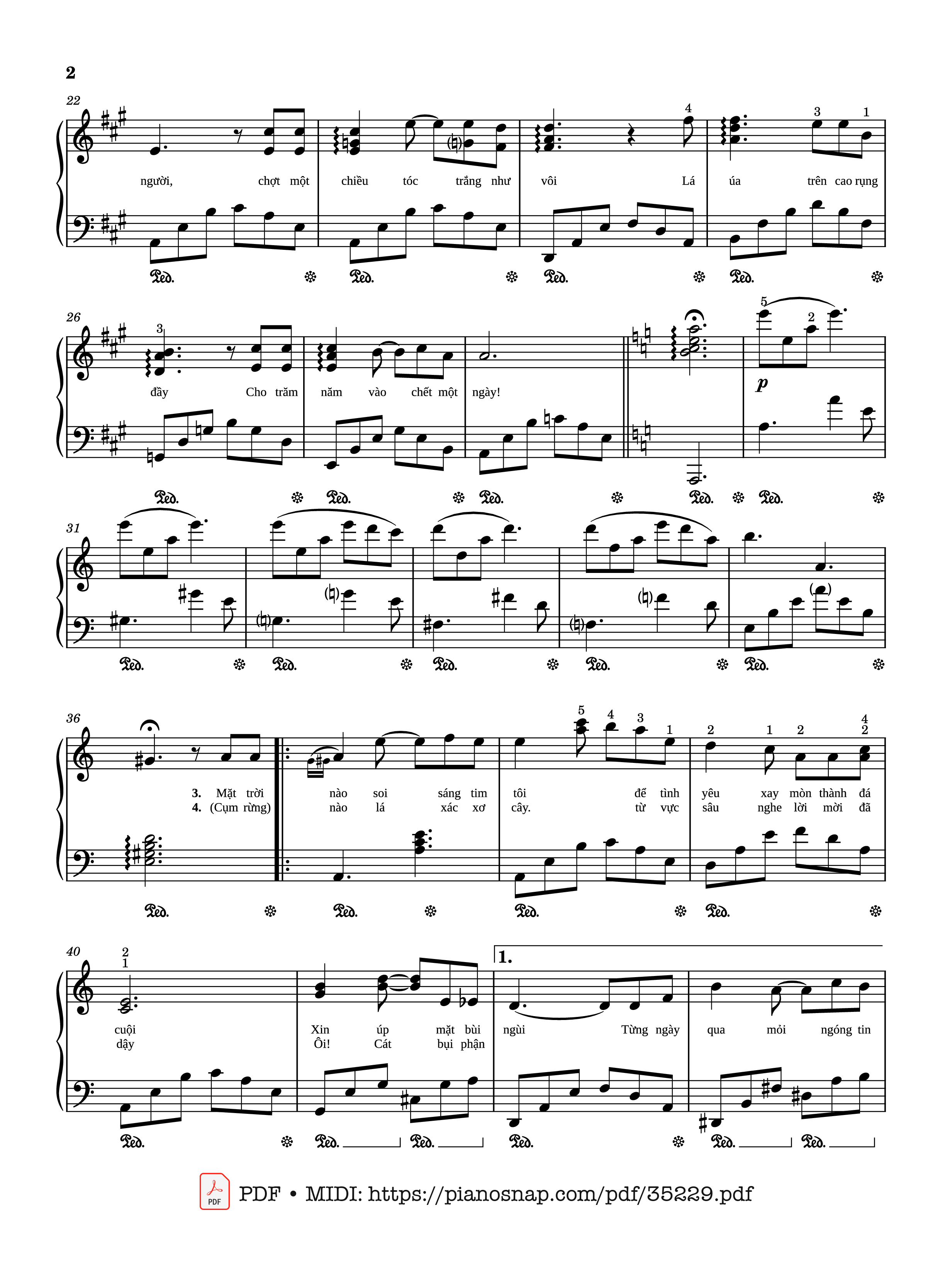 Page 2 of Sheet music PDF Piano Cát bụi Piano - Trịnh Công Sơn