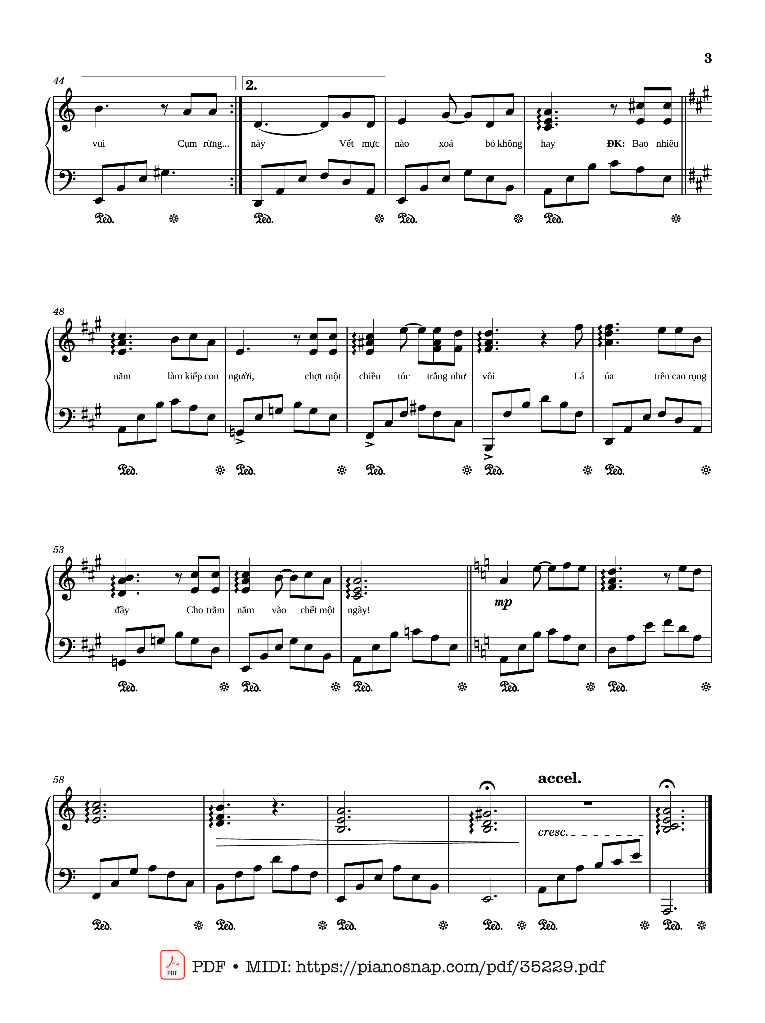Page 3 of Sheet music PDF Piano Cát bụi Piano - Trịnh Công Sơn