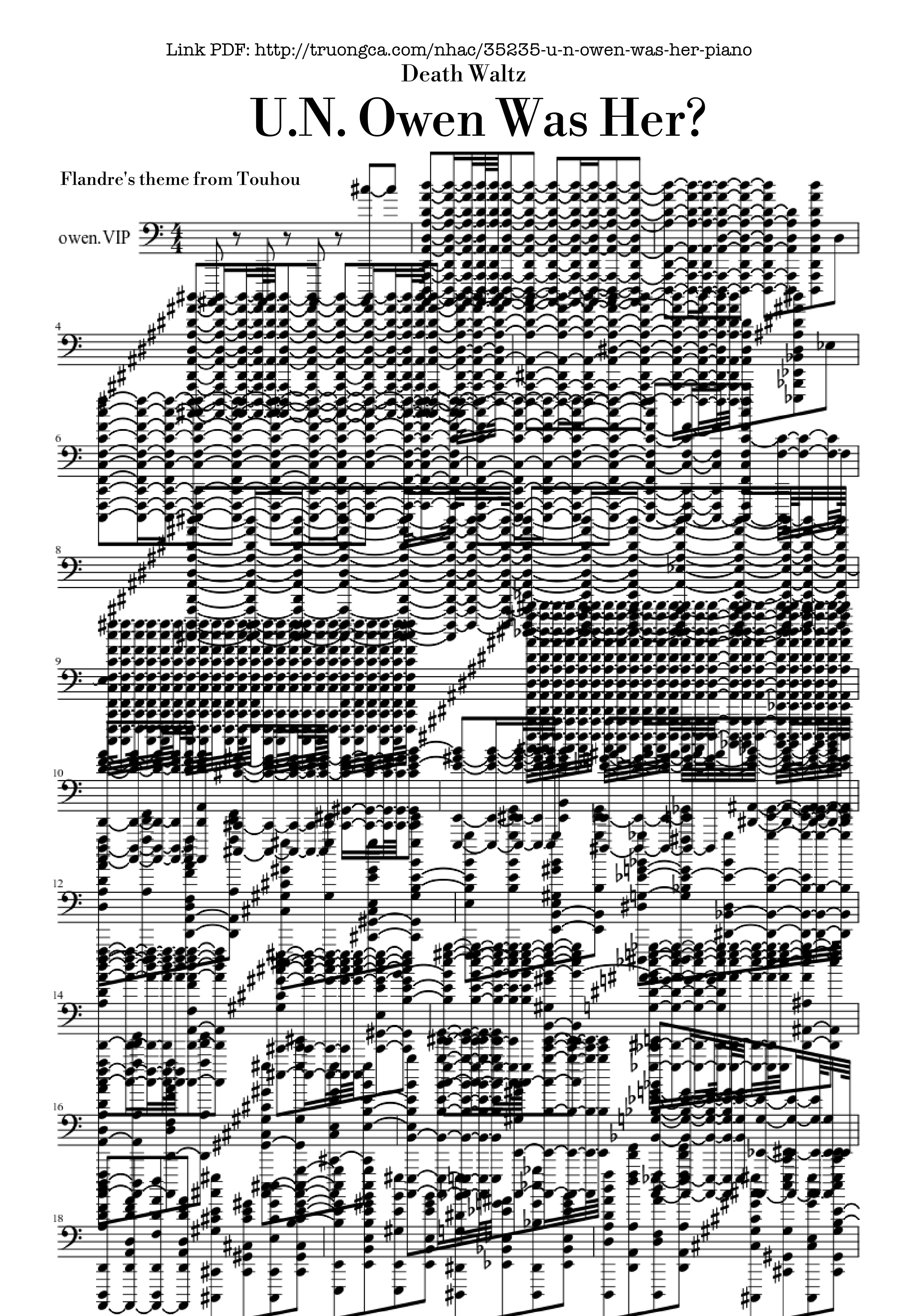 Page 1 of Sheet music PDF Piano U.N. Owen Was Her? - Death Waltz - Touhou