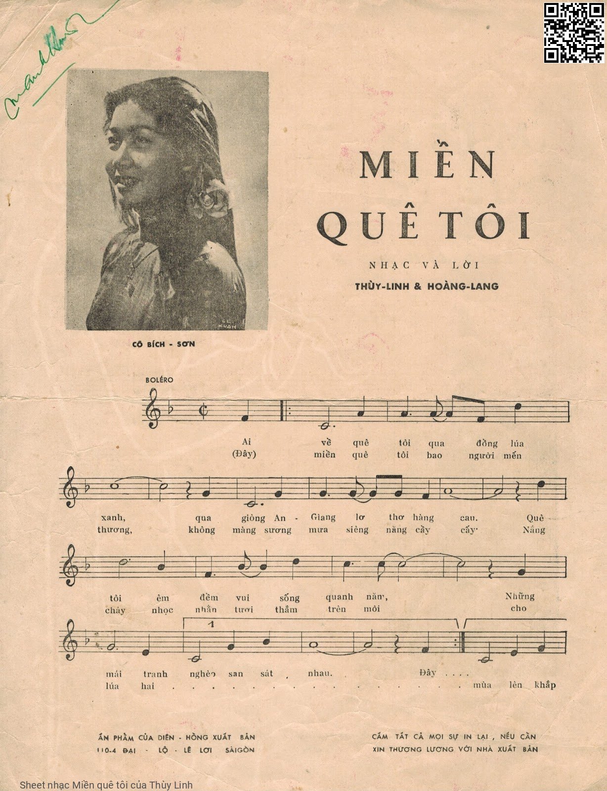 Page 2 of Sheet music PDF Miền quê tôi - Thùy Linh