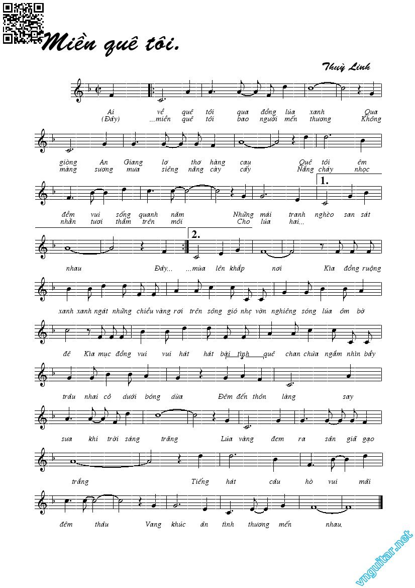 Page 5 of Sheet music PDF Miền quê tôi - Thùy Linh
