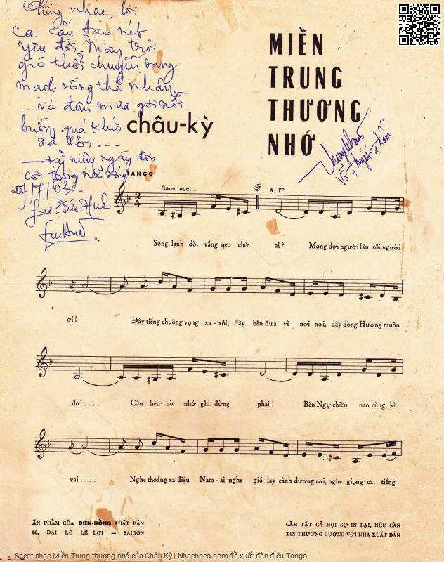Page 2 of Sheet music PDF Miền Trung thương nhớ - Châu Kỳ