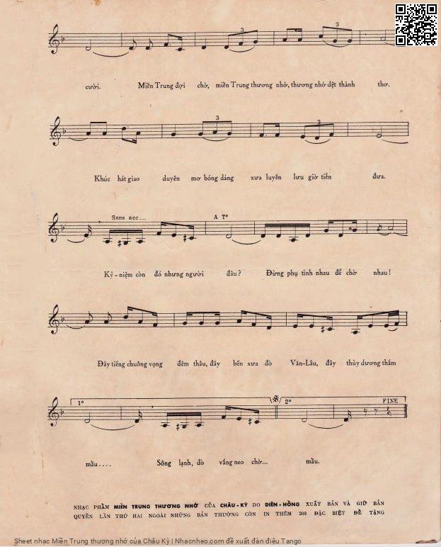 Page 3 of Sheet music PDF Miền Trung thương nhớ - Châu Kỳ
