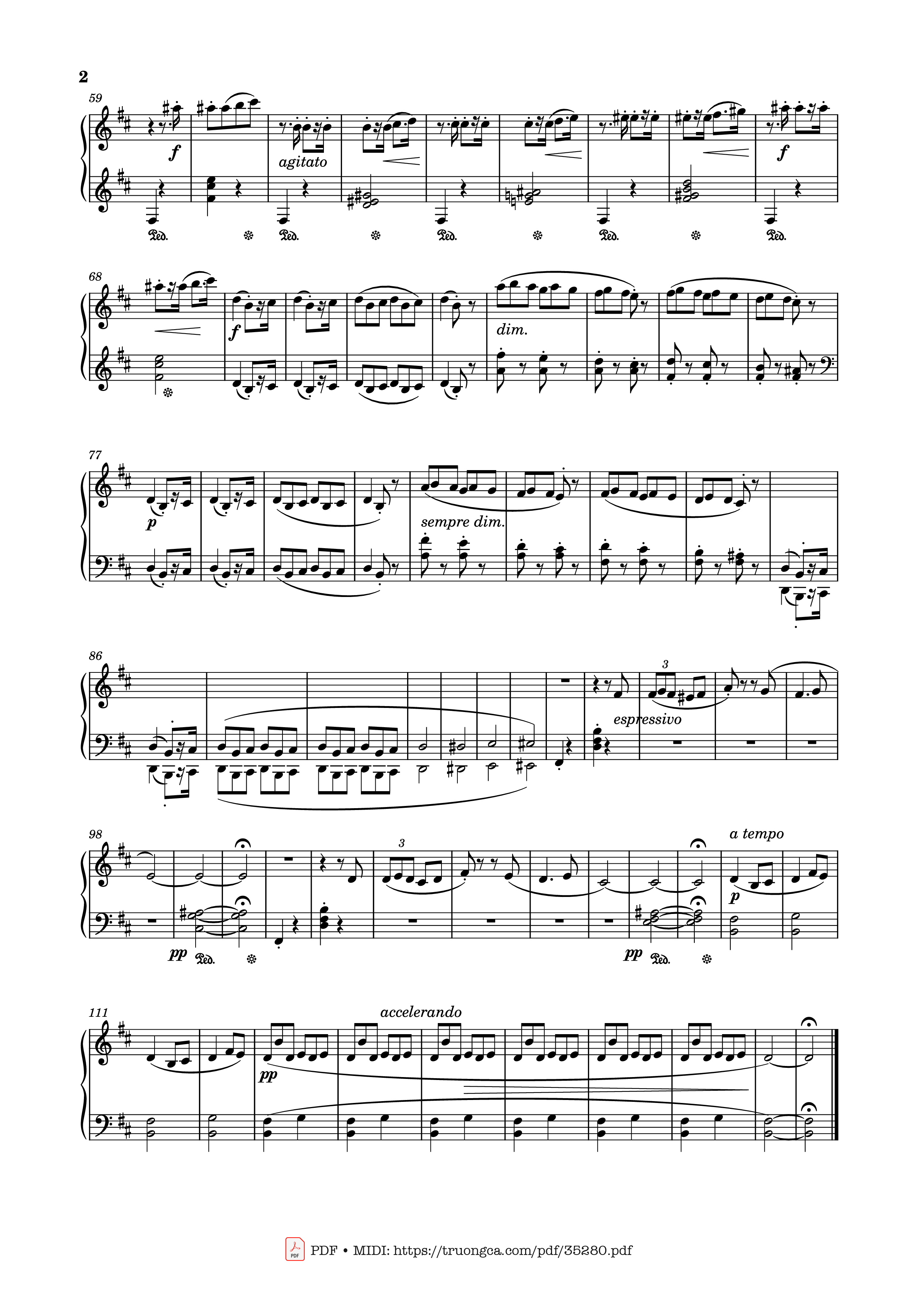 Page 2 of Sheet music PDF Piano Étude No. 21 in B Minor Piano - Stephen Heller