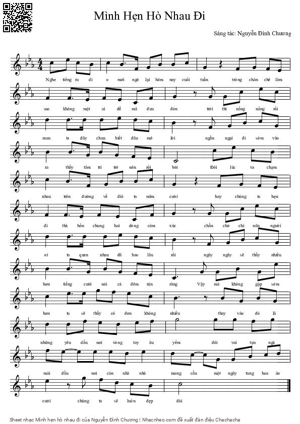 Sheet PDF of Mình hẹn hò nhau đi