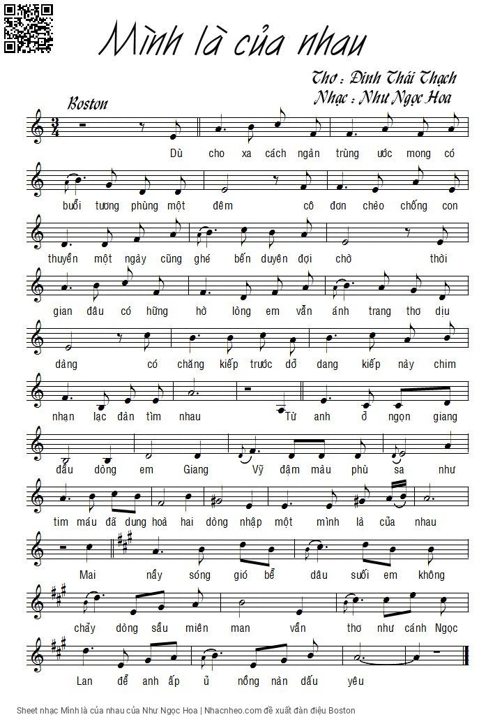 Sheet PDF of Mình là của nhau