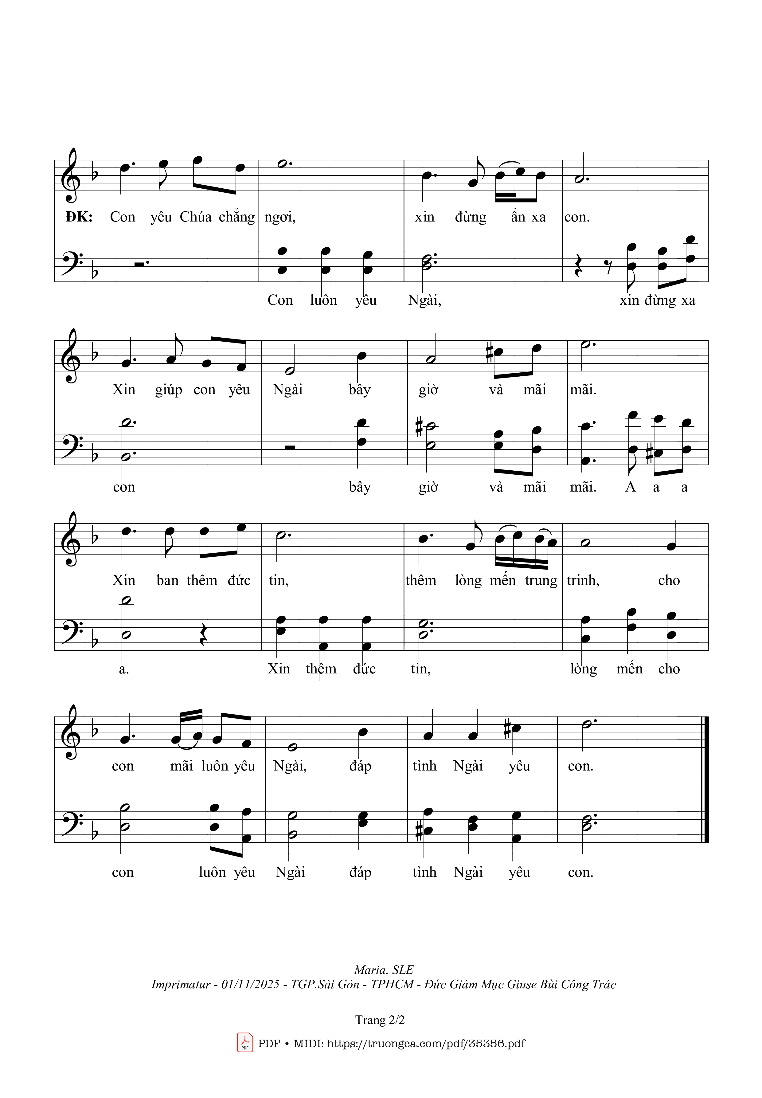 Page 2 of Sheet music PDF Không Gì Có Thể - Sr. Maria, Sle