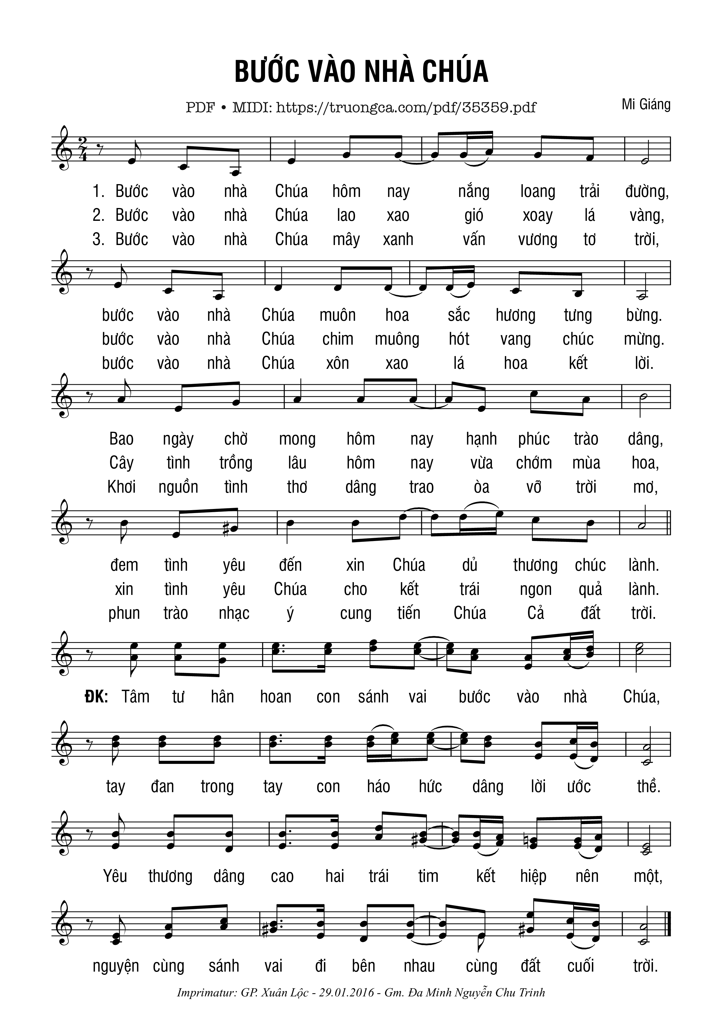 Page 1 of Sheet music PDF Bước Vào Nhà Chúa - Hải Nguyễn