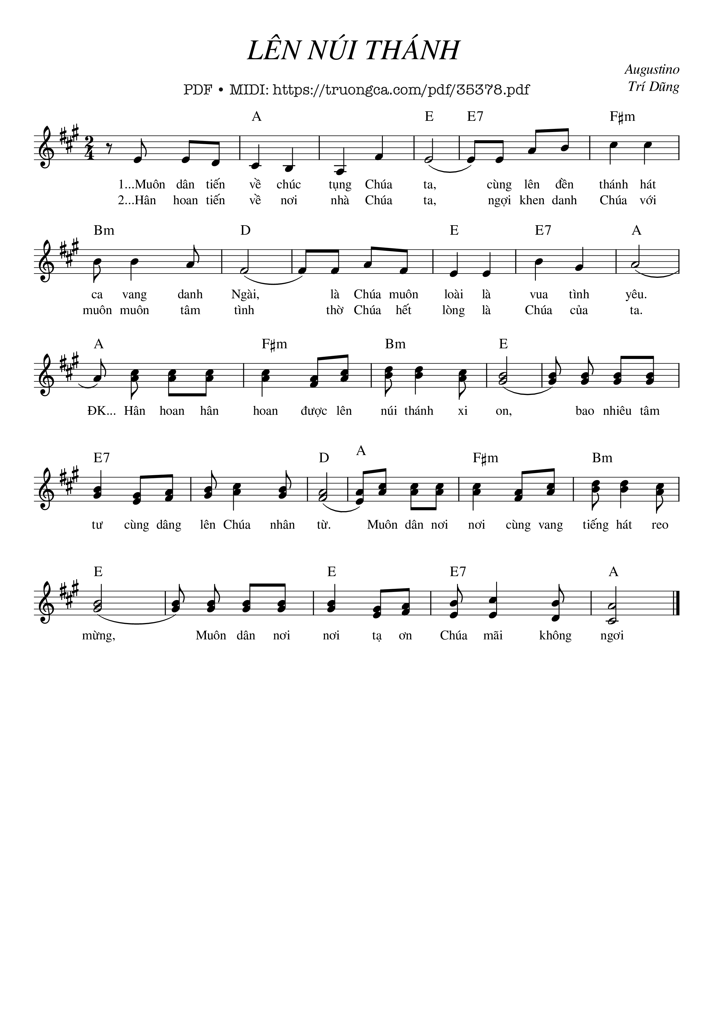 Page 1 of Sheet music PDF Lên Núi Thánh - Augustinô Trí Dũng