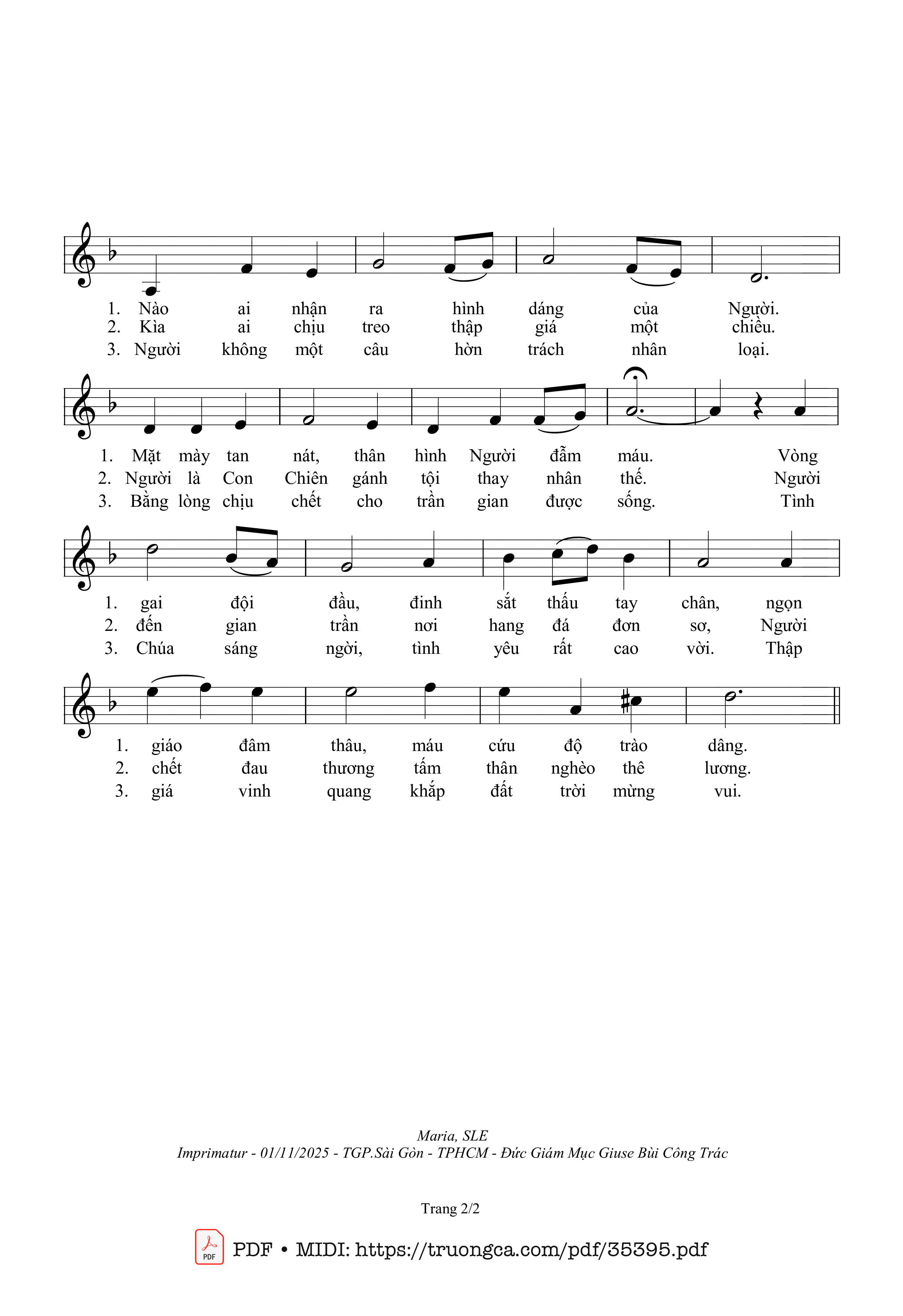 Page 2 of Sheet music PDF Can Vê - Sr. Maria, Sle