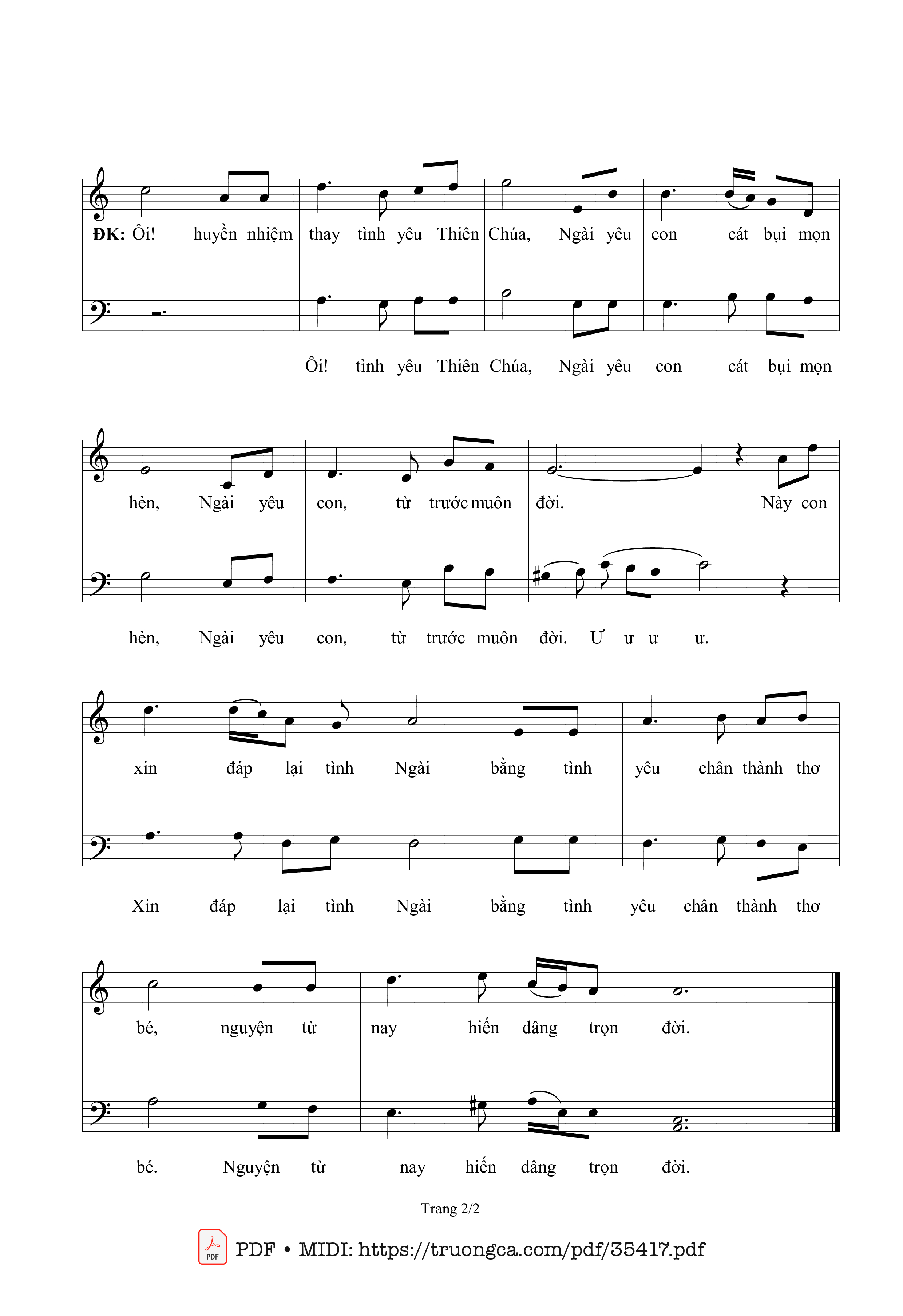 Page 2 of Sheet music PDF Chúa Yêu Con - Sr. Maria, Sle
