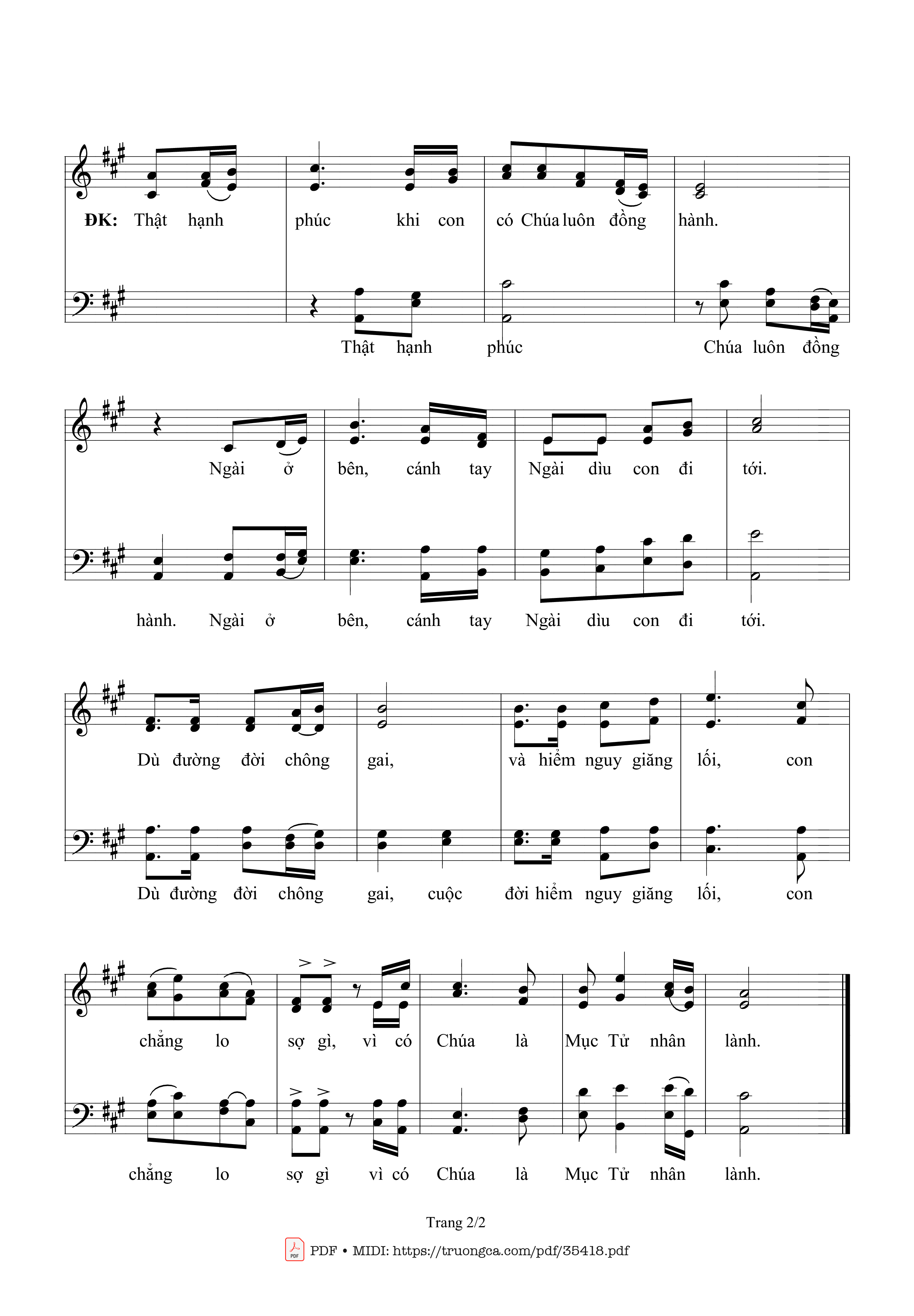 Page 2 of Sheet music PDF Chúa Chính Là Mục Tử - Sr. Maria, Sle