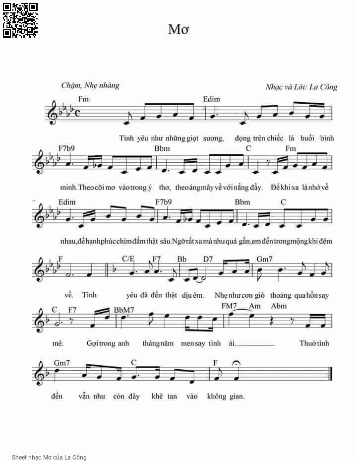 Sheet PDF of Mơ - La Công
