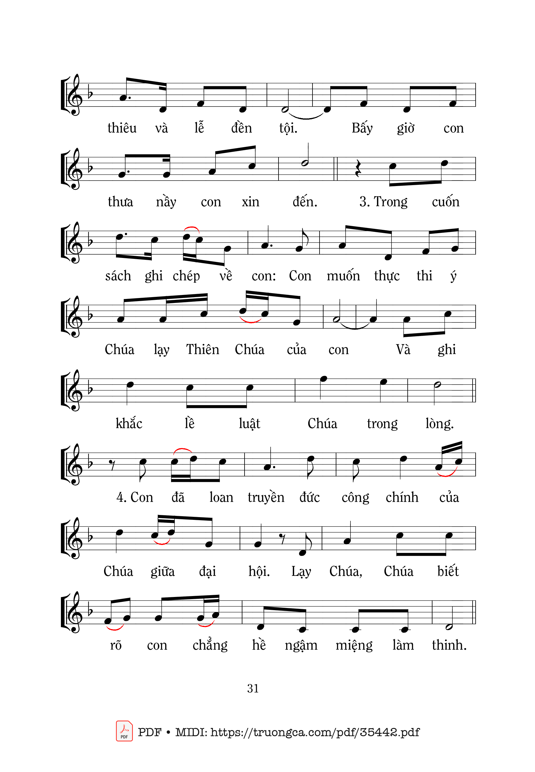 Page 2 of Sheet music PDF Thánh Vịnh 39, Này Con Xin Đến 2 - Mi Trầm