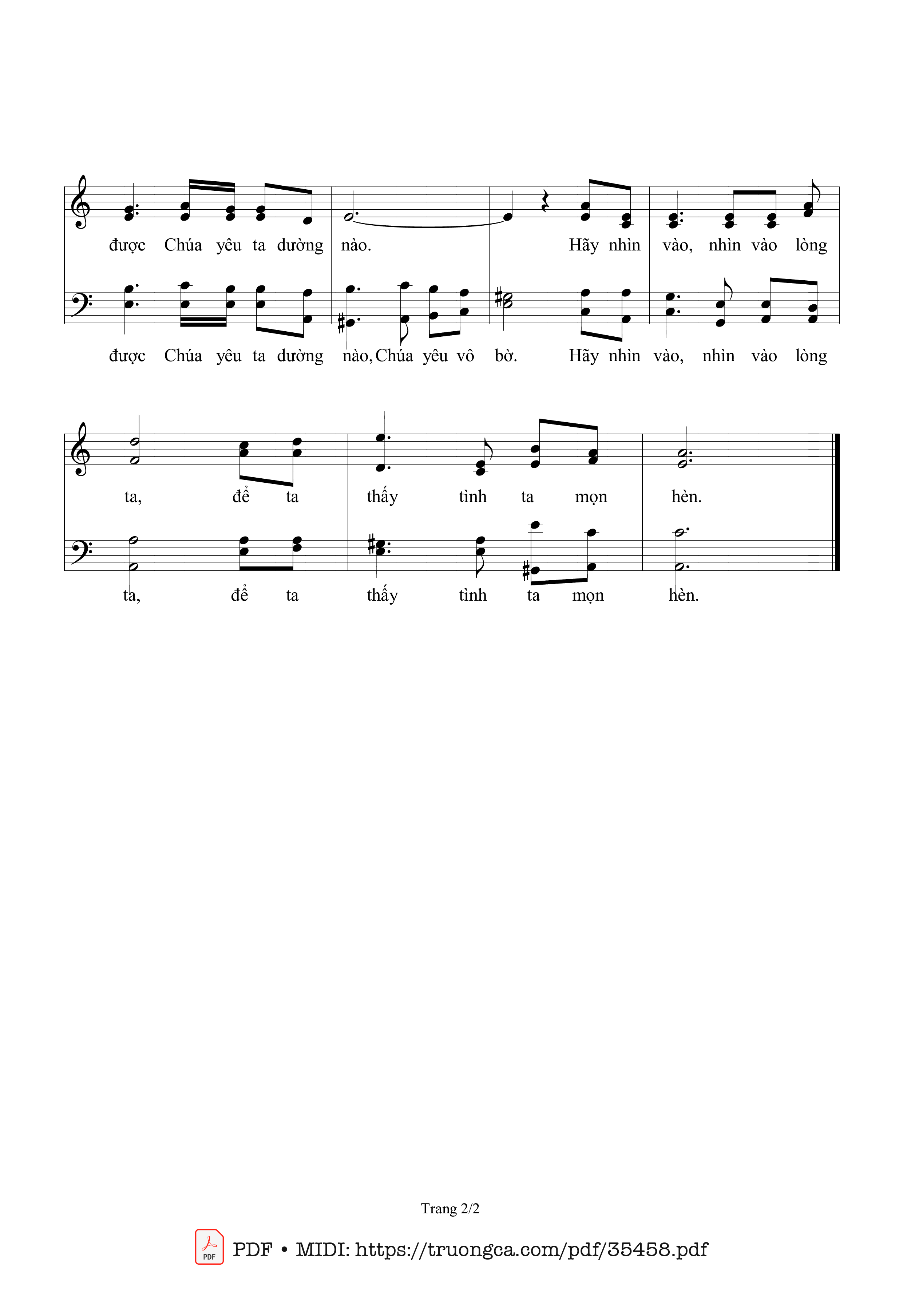 Page 2 of Sheet music PDF Người Đã Nêu Gương - Sr. Maria, Sle