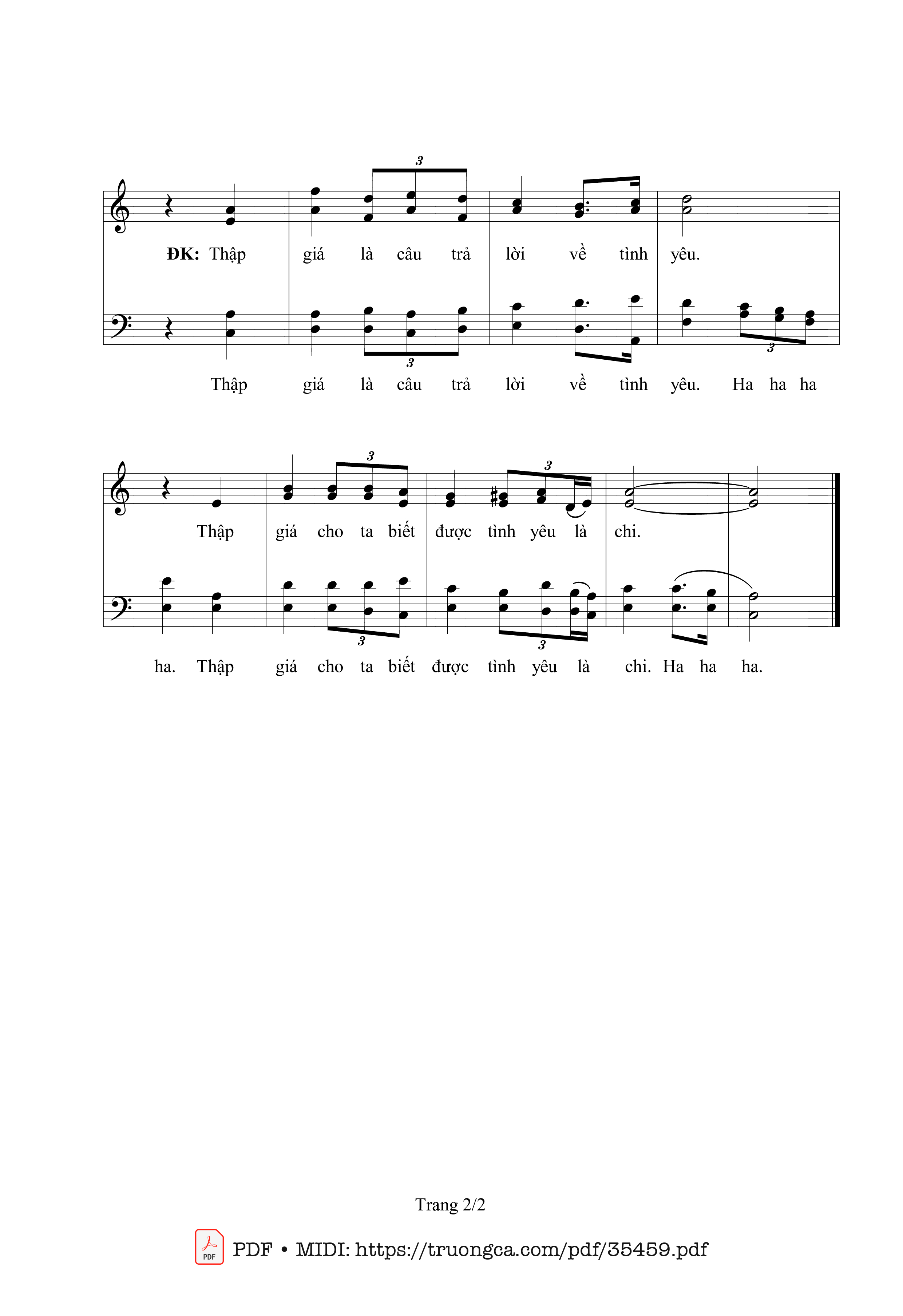 Page 2 of Sheet music PDF Tình Yêu Là Thế Đó - Sr. Maria, Sle