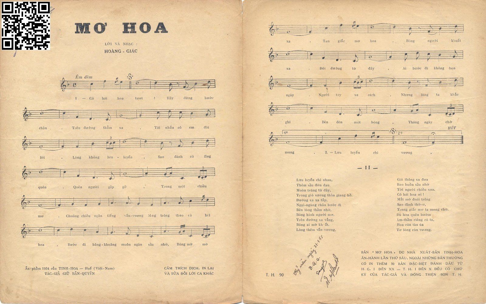 Page 2 of Sheet music PDF Mơ hoa - Hoàng Giác