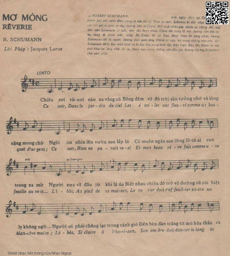 Page 1 of Sheet music PDF Mơ mòng - Nhạc Ngoại