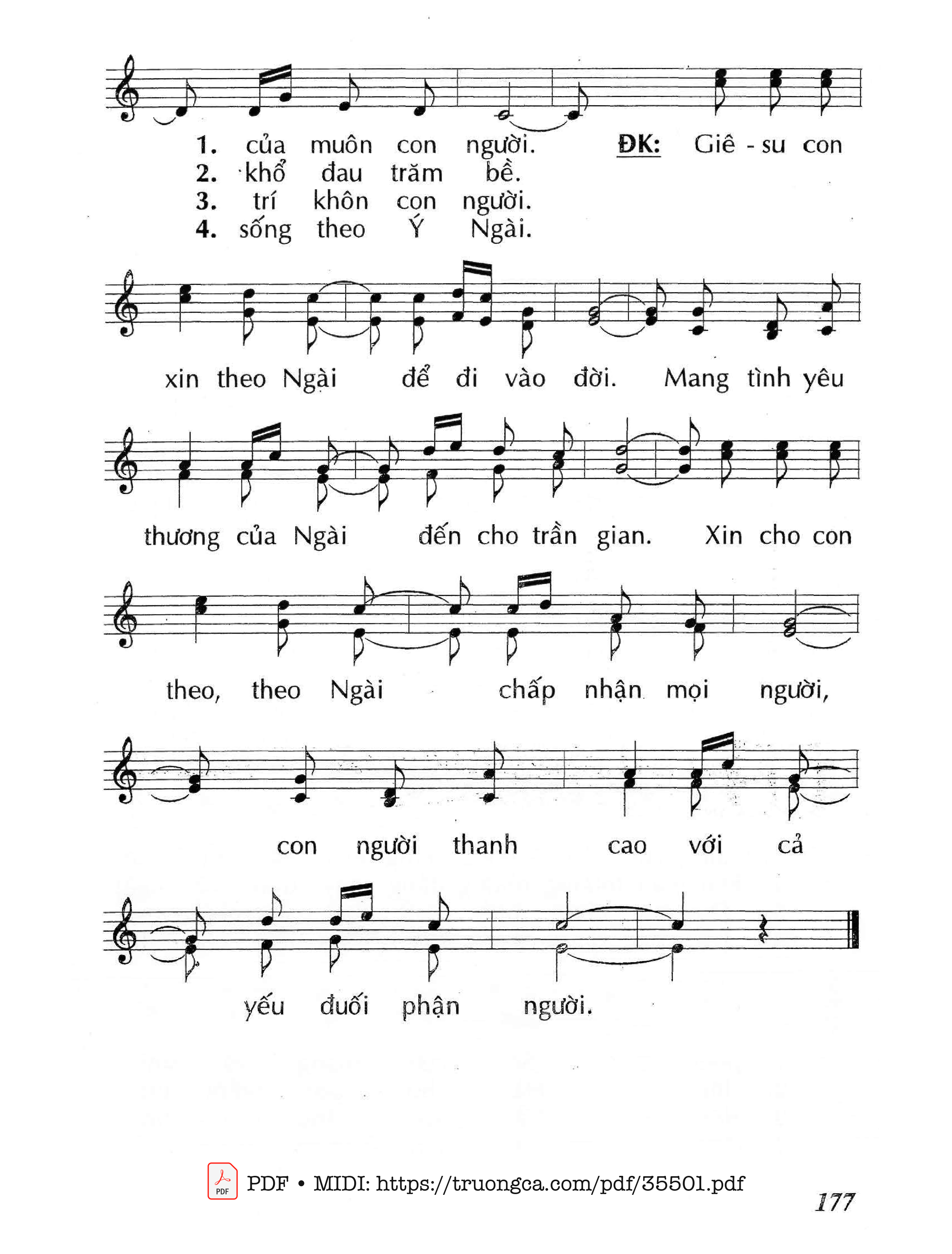 Page 2 of Sheet music PDF Chúa Yêu Con Người - Lm - Huy Hoàng