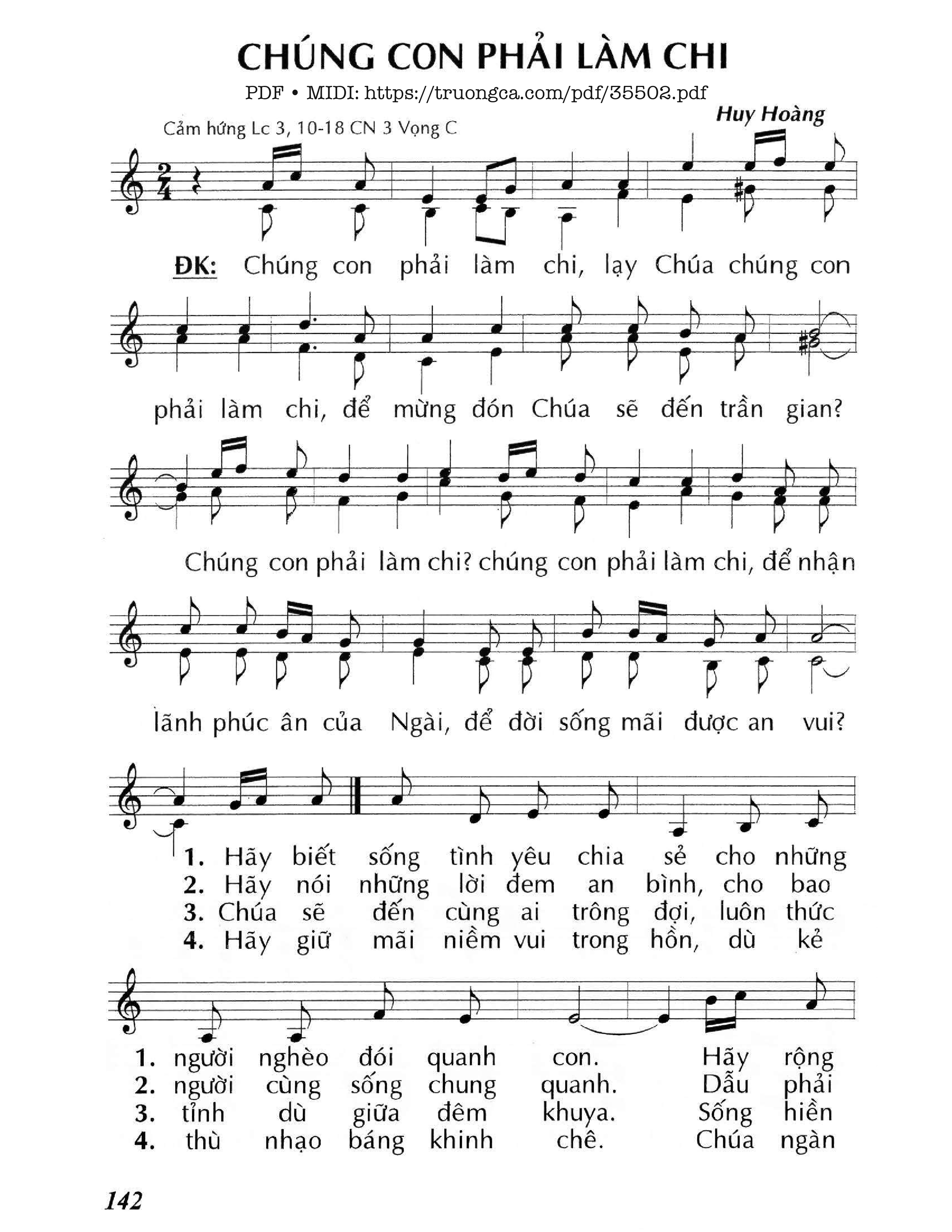 Page 1 of Sheet music PDF Chúng Con Phải Làm Chi - Lm - Huy Hoàng