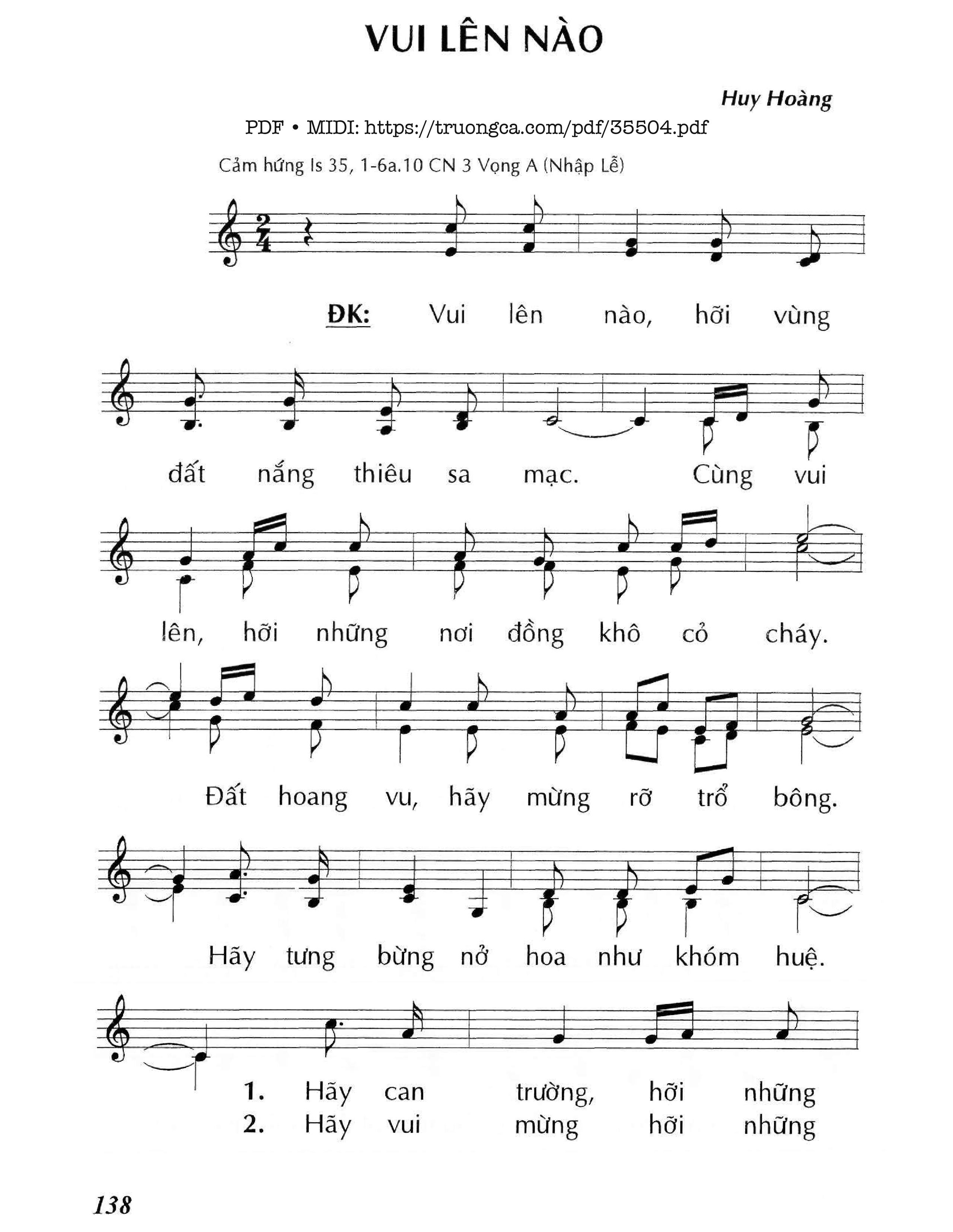 Page 1 of Sheet music PDF Vui Lên Nào - Lm - Huy Hoàng