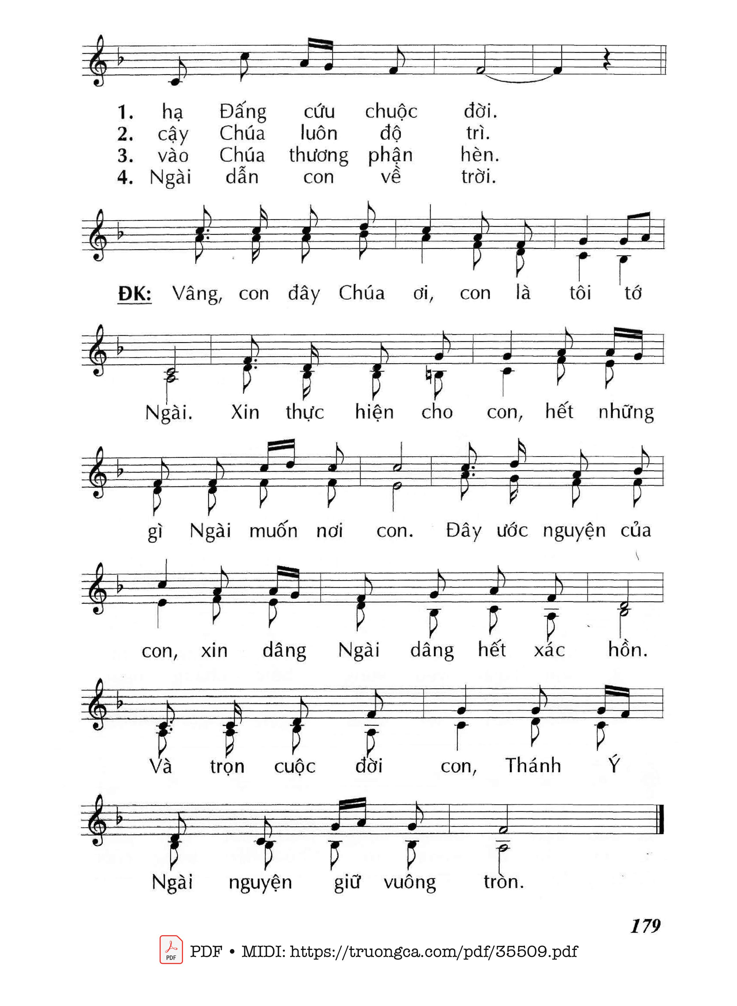 Page 2 of Sheet music PDF Thiên Thần Truyền Tin Cho Mẹ - Lm - Huy Hoàng