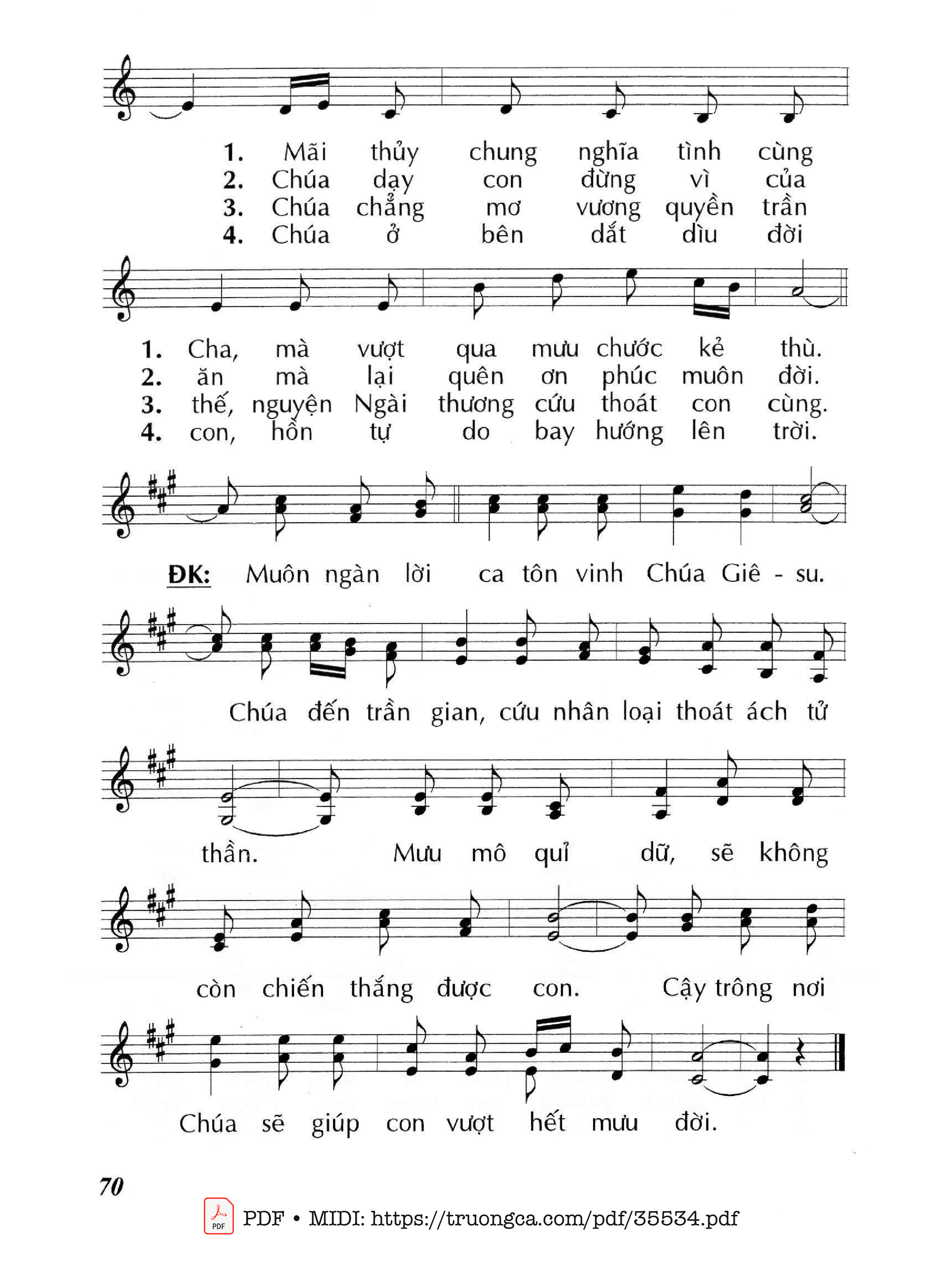 Page 2 of Sheet music PDF Chúa Chịu Cám Dỗ - Lm - Huy Hoàng
