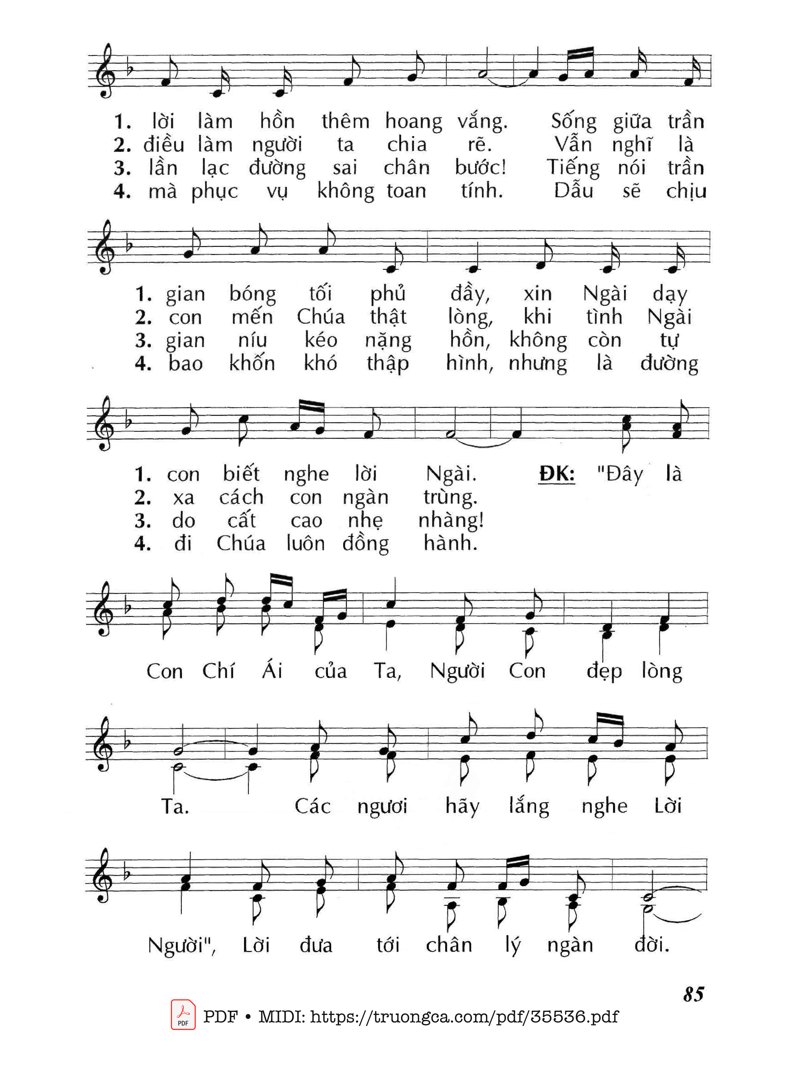 Page 2 of Sheet music PDF Hãy Nghe Lời Chúa - Lm - Huy Hoàng