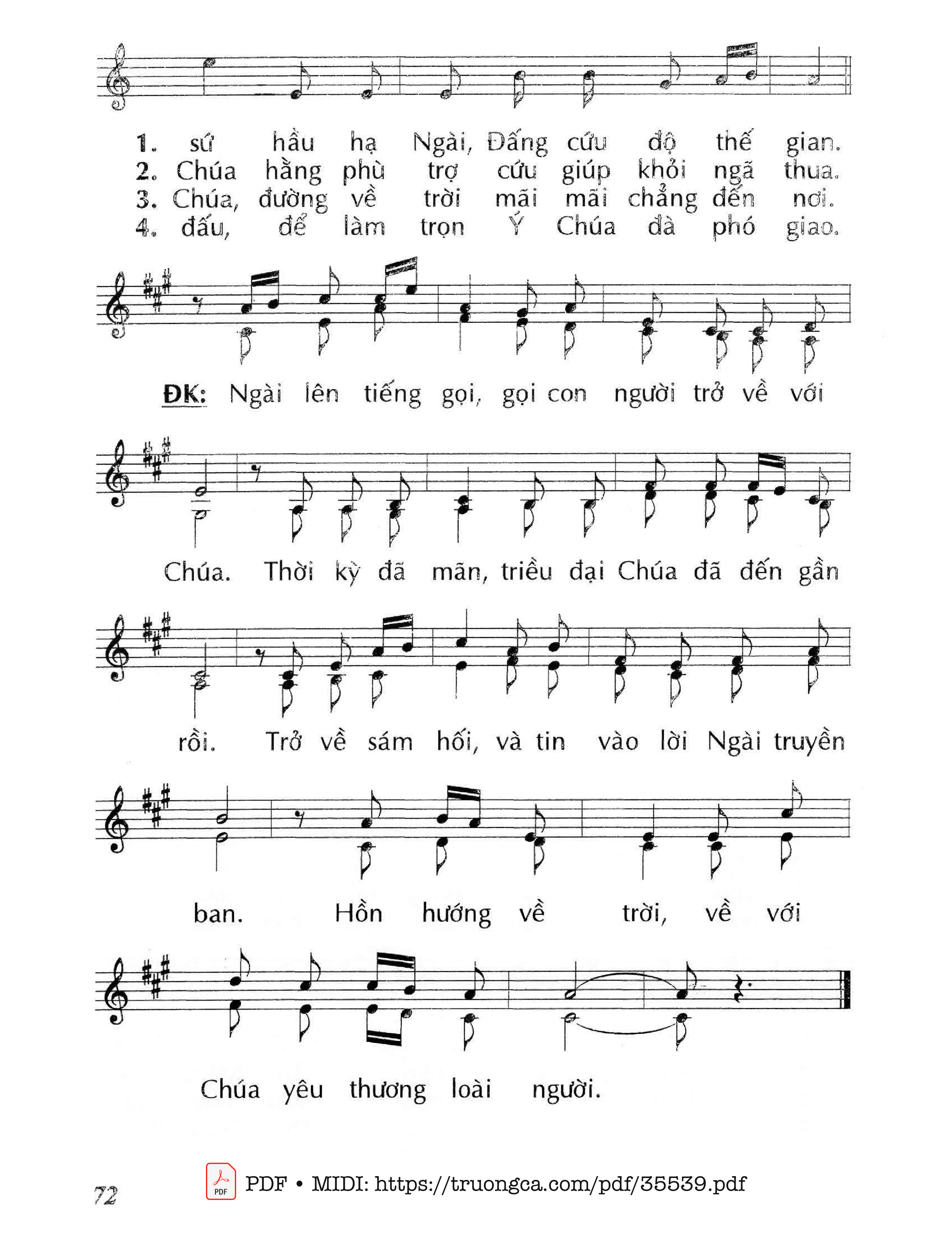 Page 2 of Sheet music PDF Hãy Trở Về Sám Hối - Lm - Huy Hoàng
