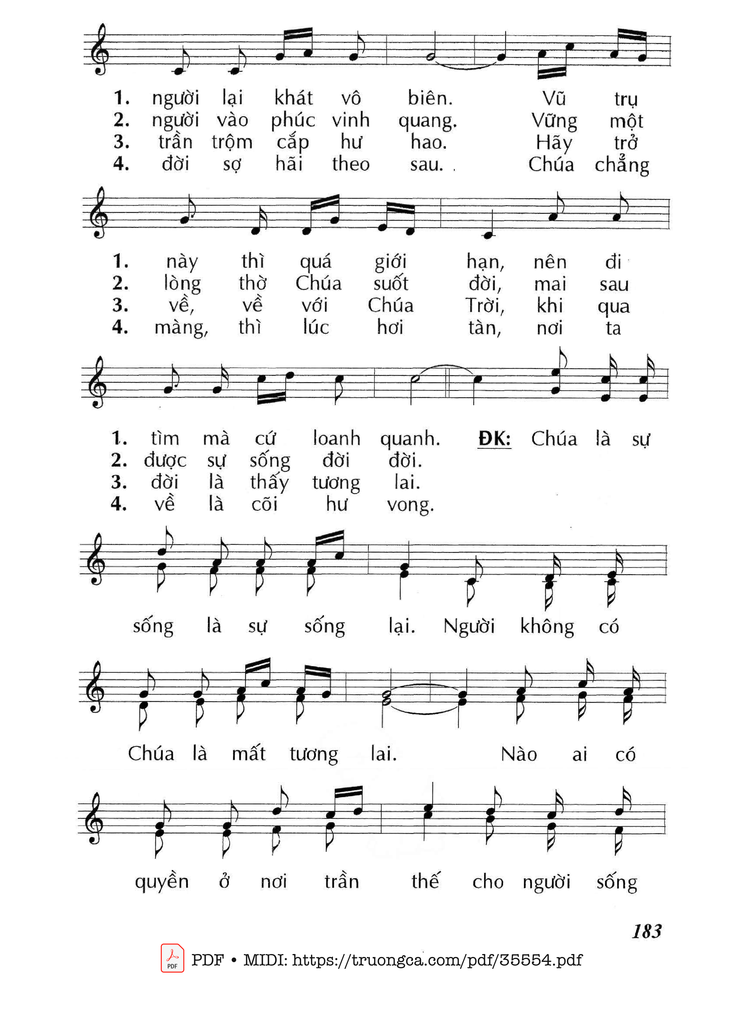 Page 2 of Sheet music PDF Chúa Là Sự Sống - Lm - Huy Hoàng