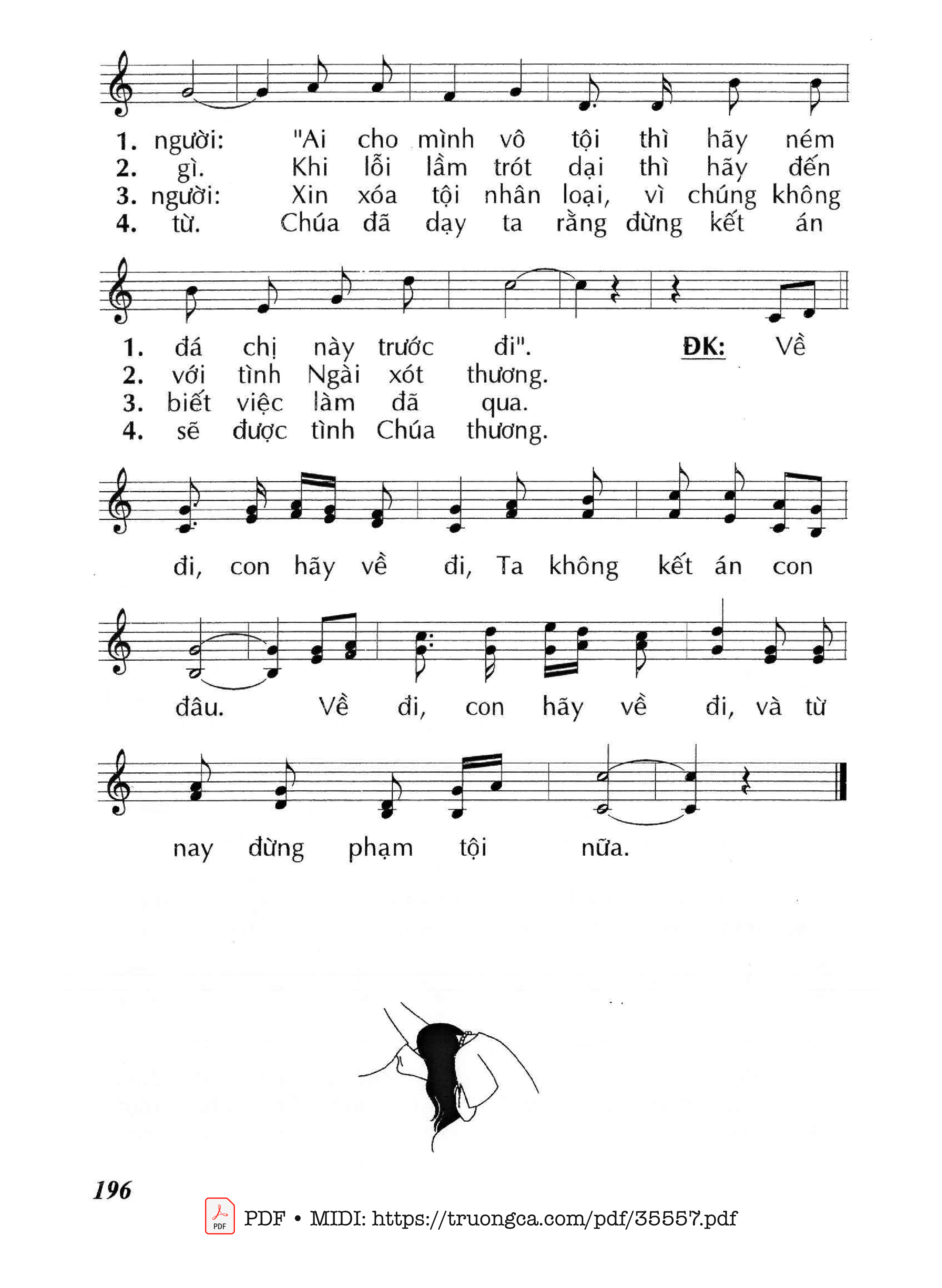 Page 2 of Sheet music PDF Ta Không Kết Án Con - Lm - Huy Hoàng