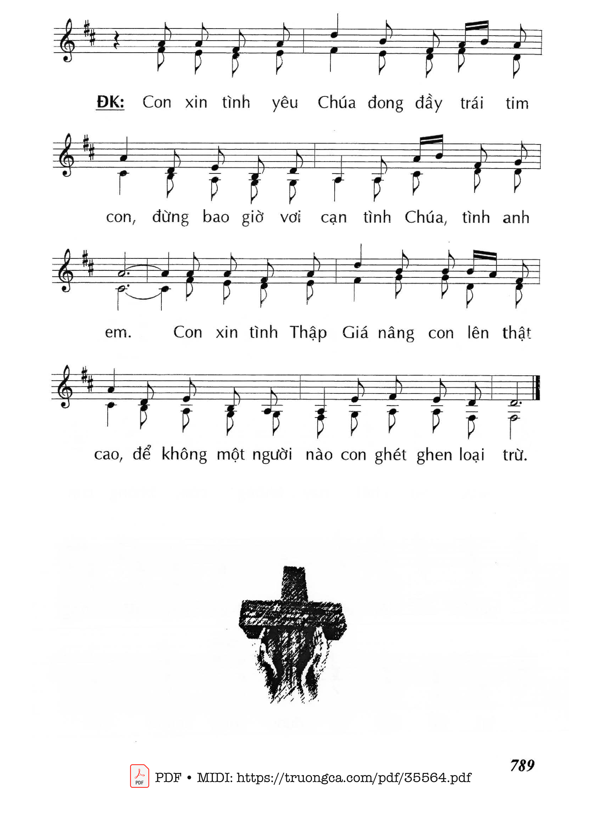 Page 2 of Sheet music PDF Con Xin Tình Yêu Chúa - Lm - Huy Hoàng